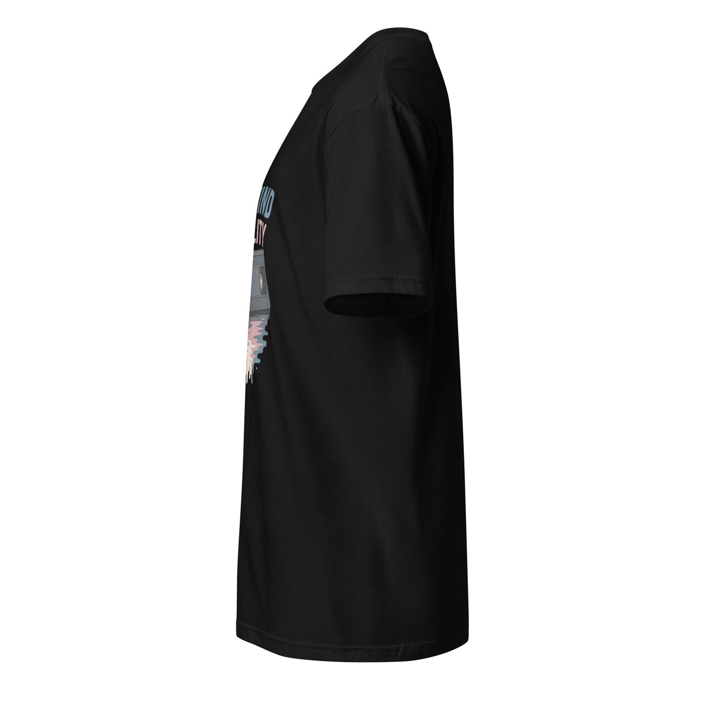 Rewind Reality - Retro Escape - Short-Sleeve T-Shirt - Graphic Tee - Black - Left side