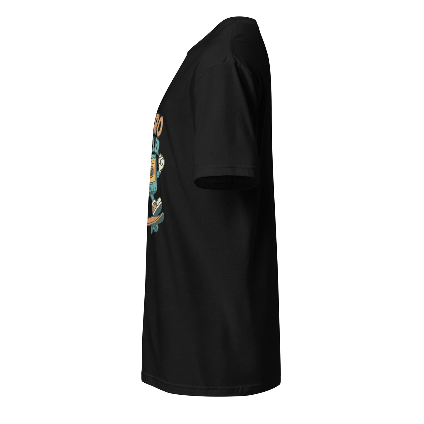 Retro Reveler - Nostalgic Nod - Short-Sleeve Unisex T-Shirt - Graphic Tee - Black - Left side