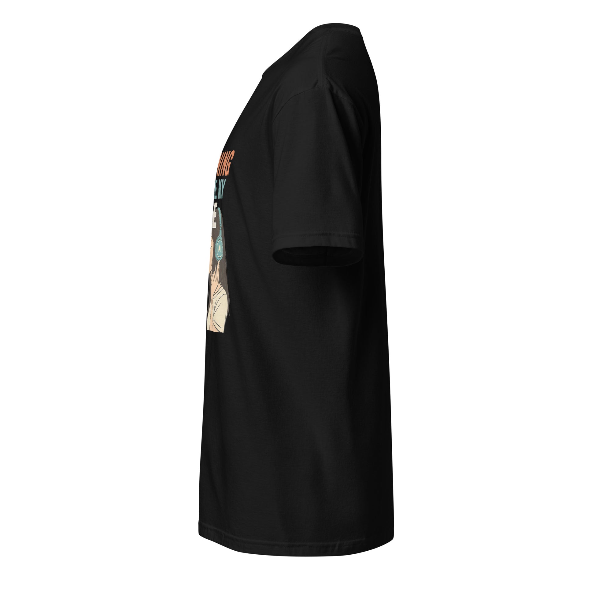 Pausing Anime - Bold Anime Slogan - Short-Sleeve Unisex T-Shirt - Graphic Tee - Black - Left side