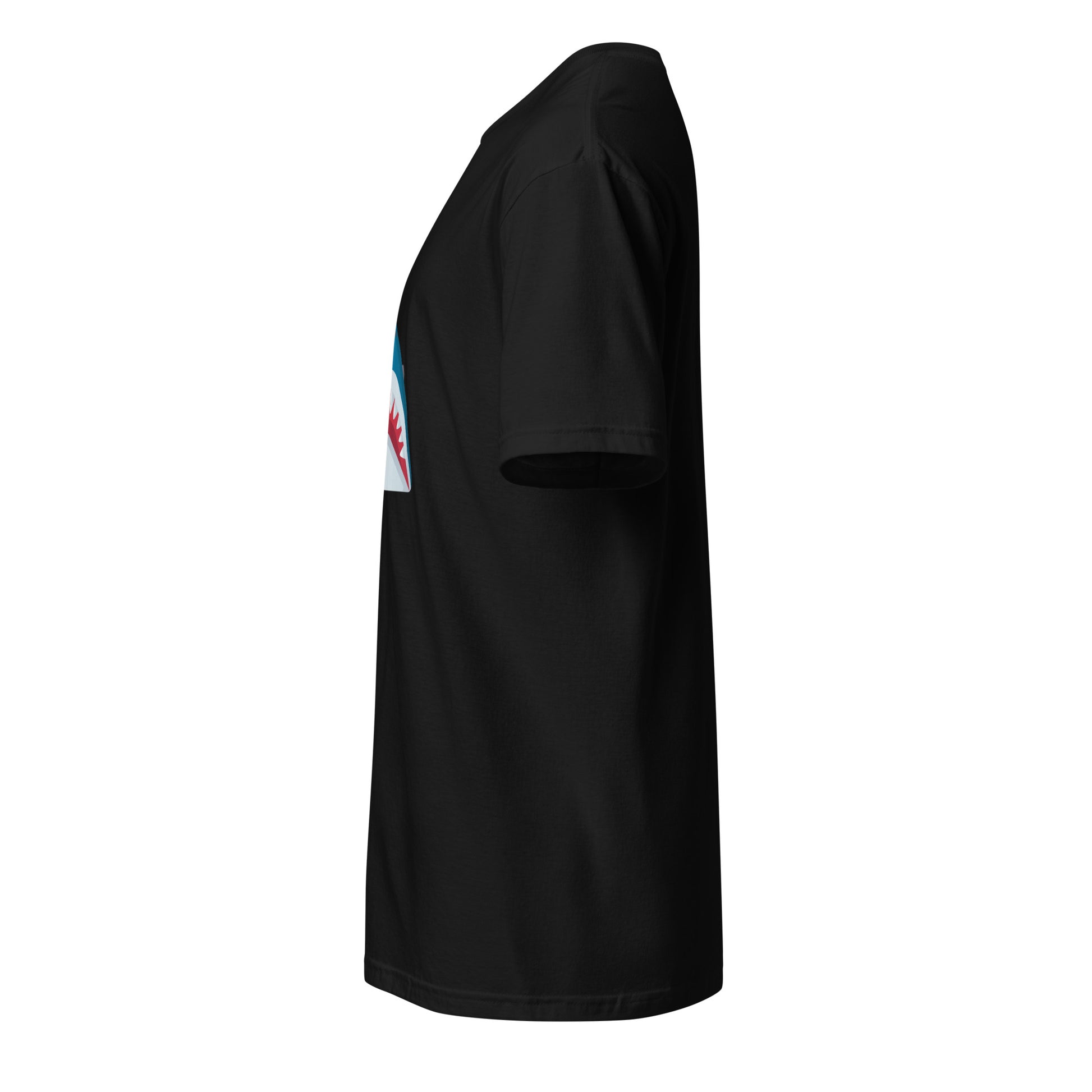 Mr Shark - Cartoon Jaws Pop-Up - Short-Sleeve Unisex T-Shirt - Graphic Tee - Black - Left side