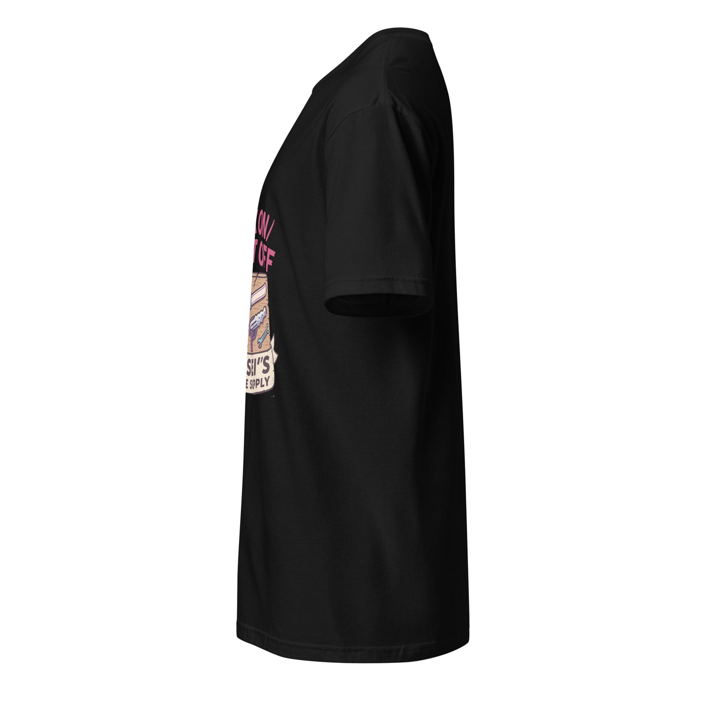 Wax On/Blast Off – Retro Karate Space - Short-Sleeve Unisex T-Shirt - Graphic Tee - Black - Left side