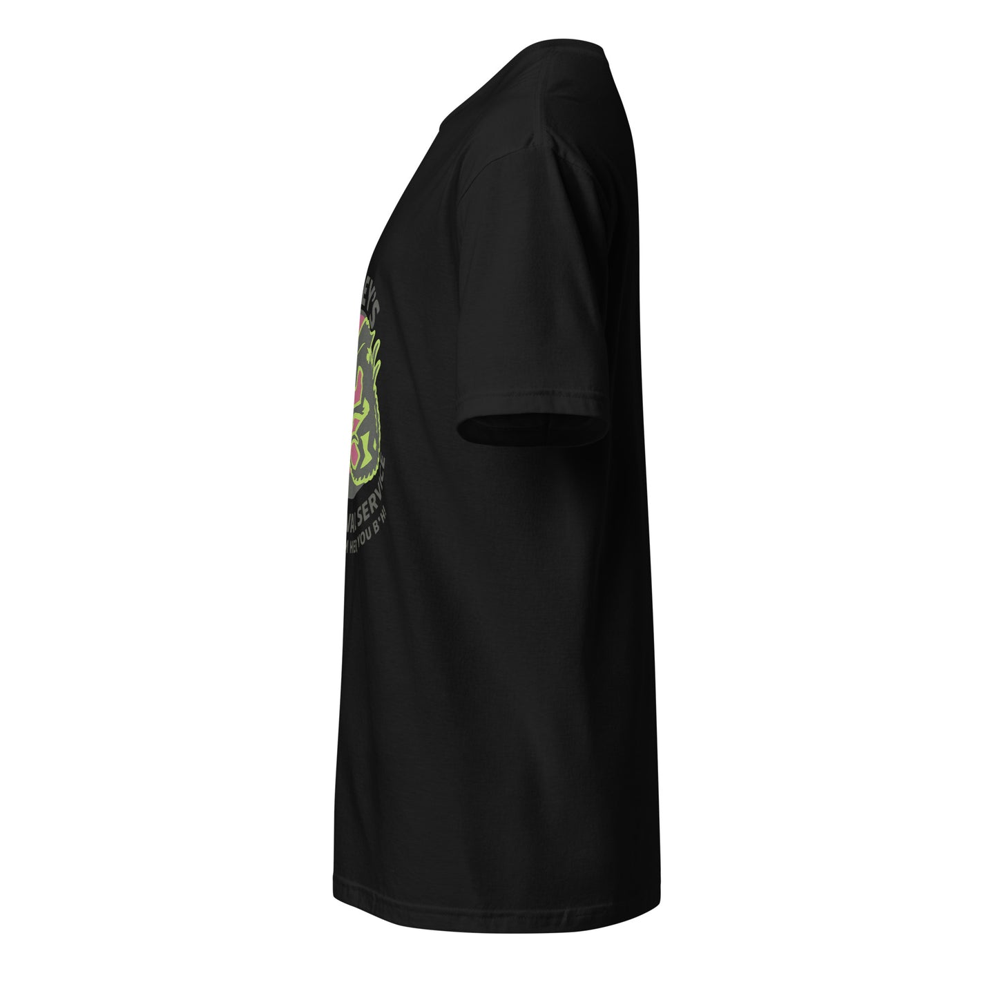 Ripley’s Bug Removal Service – Sci-Fi Parody - Short-Sleeve Unisex T-Shirt - Graphic Tee - Black - Left side