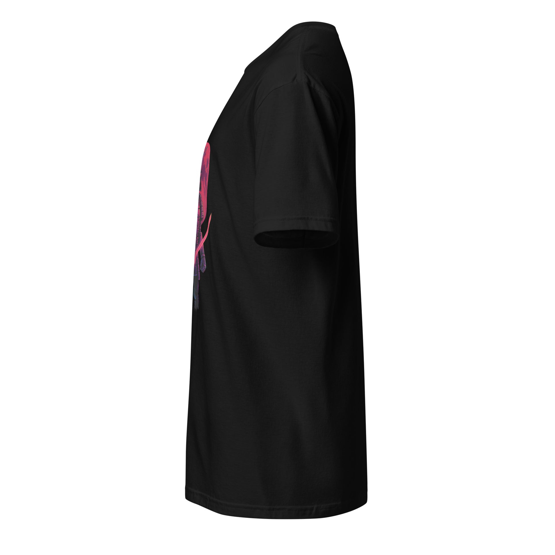 Moonlit Neon Samurai - Urban Warrior - Short-Sleeve Unisex T-Shirt - Graphic Tee - Black - Left side