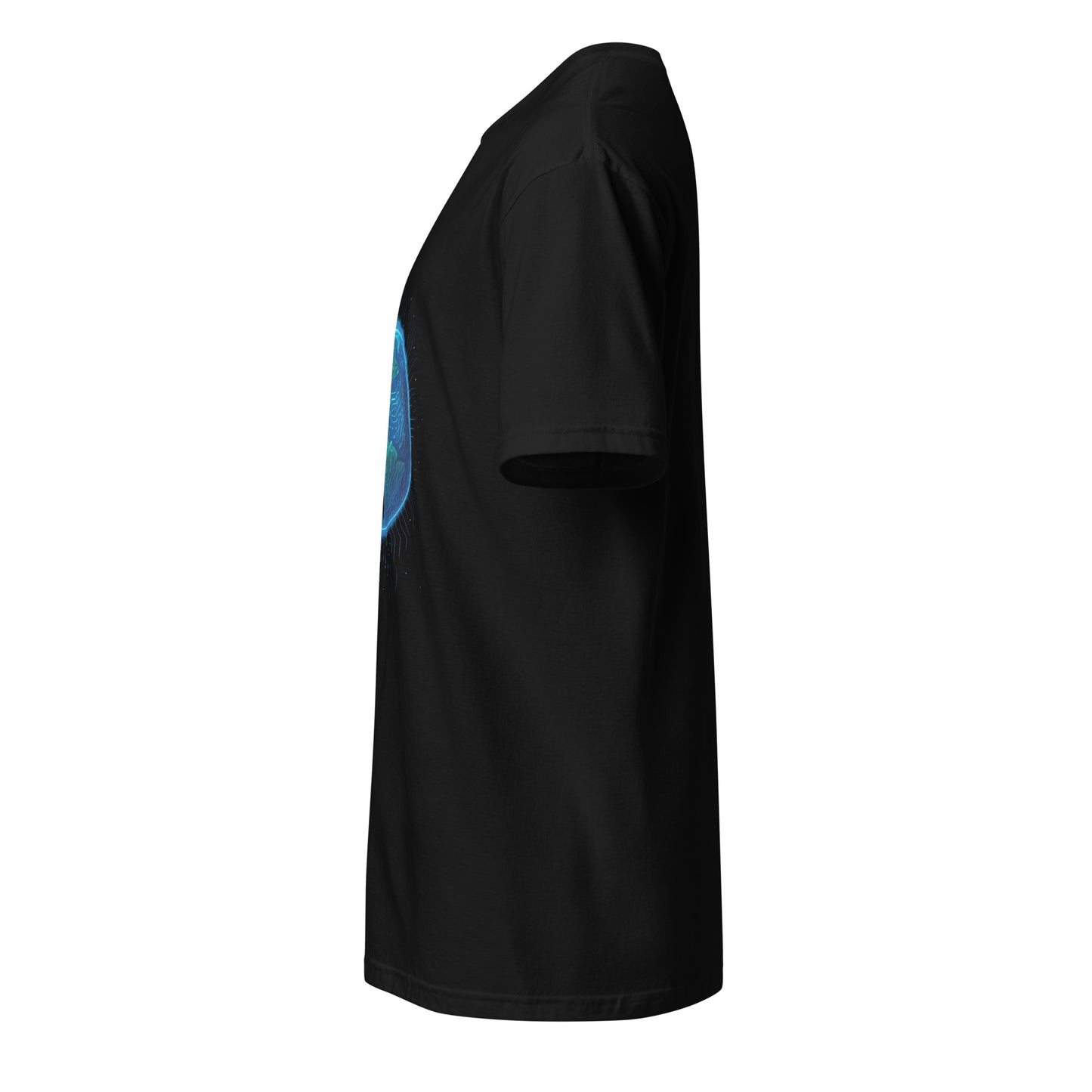 Cosmic Circuitry - Futuristic Cyberpunk - Short-Sleeve Unisex T-Shirt - Graphic Tee - Black - Left side