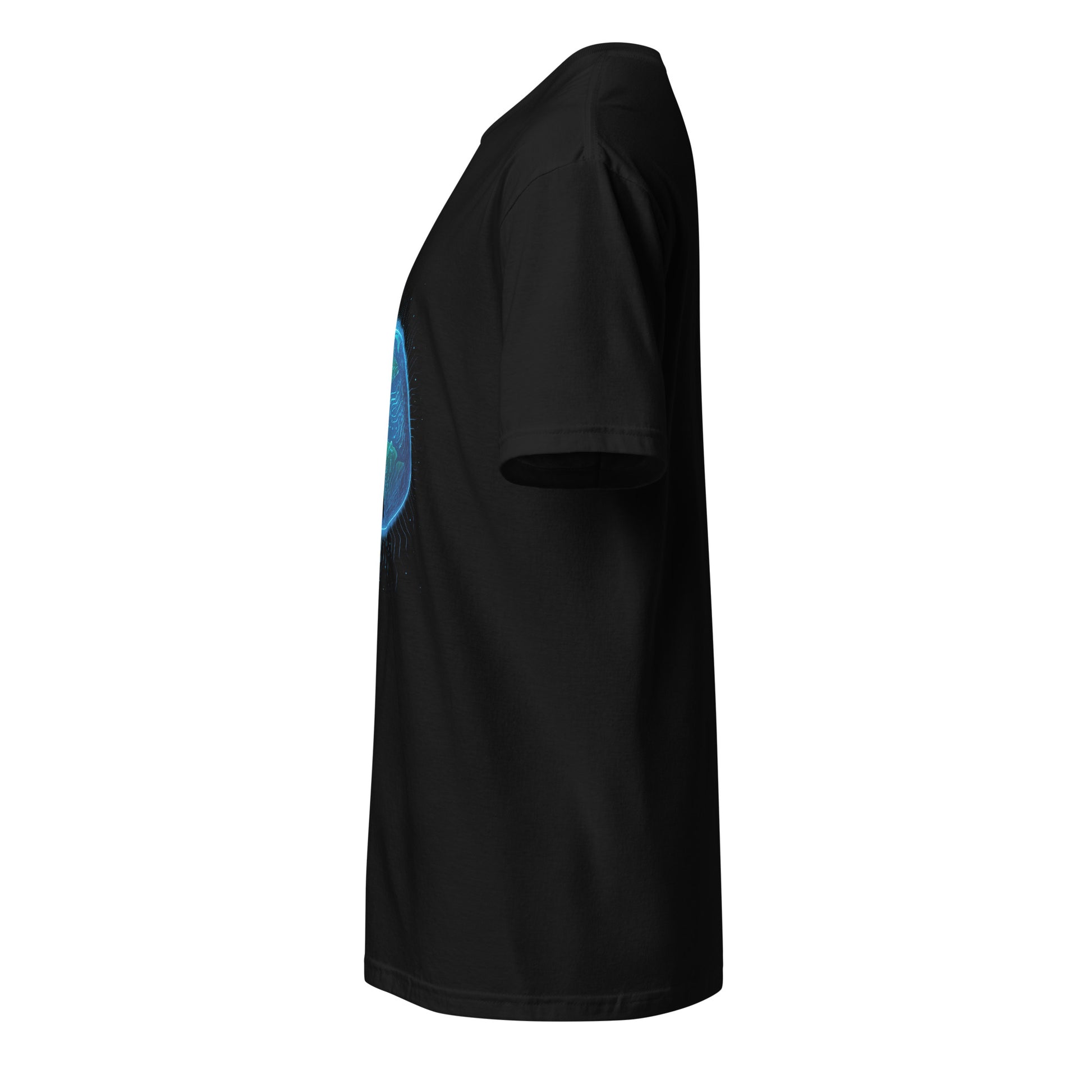 Cosmic Circuitry - Futuristic Cyberpunk - Short-Sleeve Unisex T-Shirt - Graphic Tee - Black - Left side