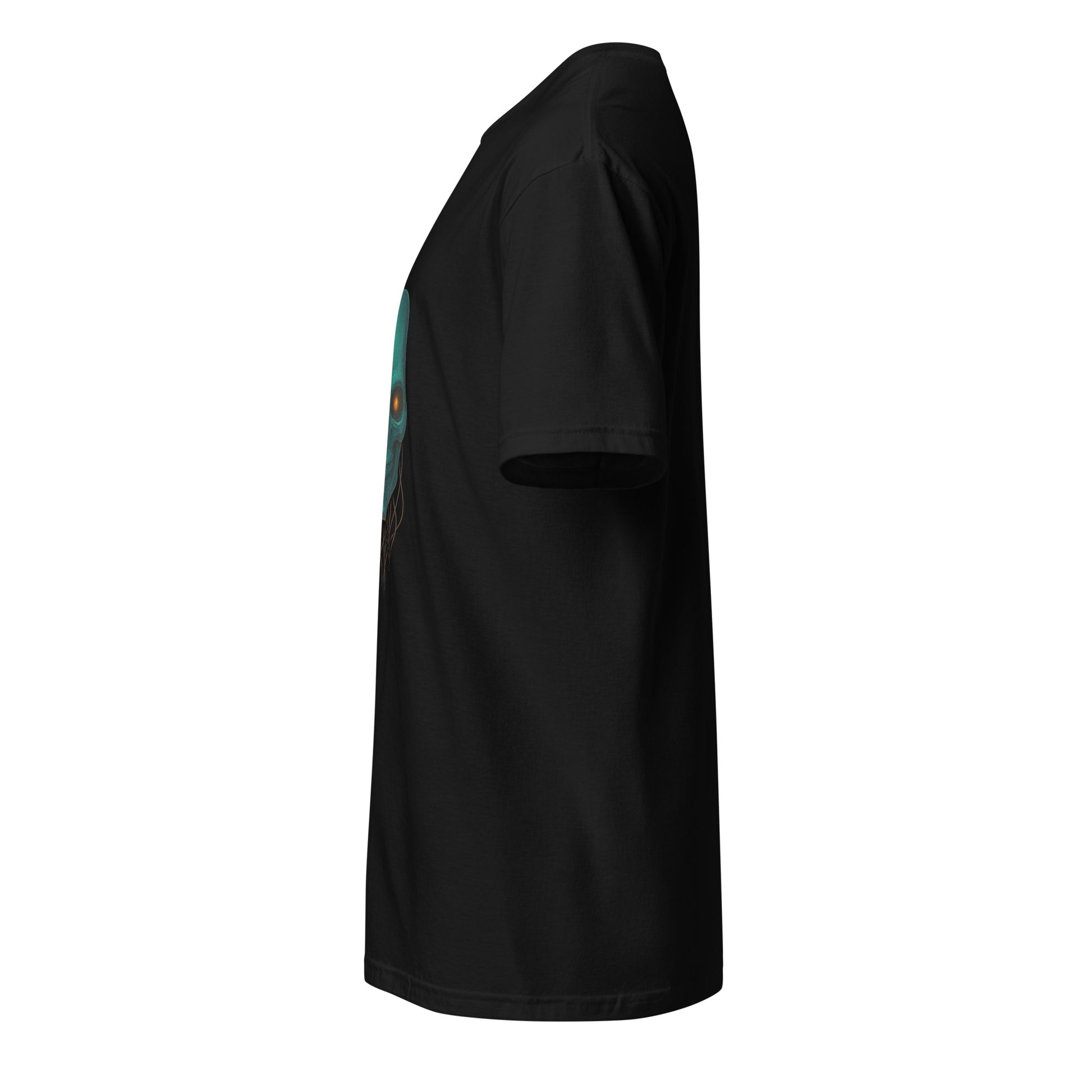Astral Hacker Skull – Circuit Fractured - Short-Sleeve Unisex T-Shirt - Graphic Tee - Black - Left side