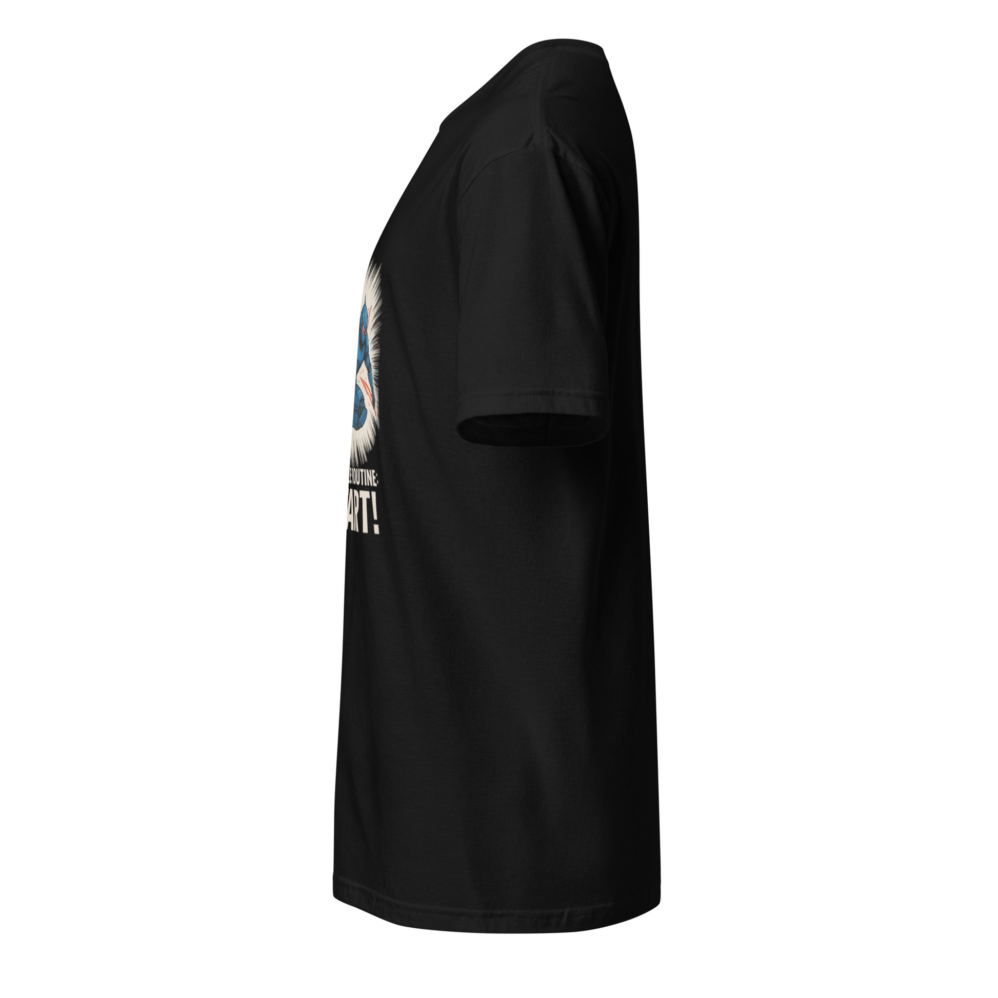 Battle Routine: Start! – Manga Mecha - Short-Sleeve Unisex T-Shirt - Graphic Tee - Black - Left side