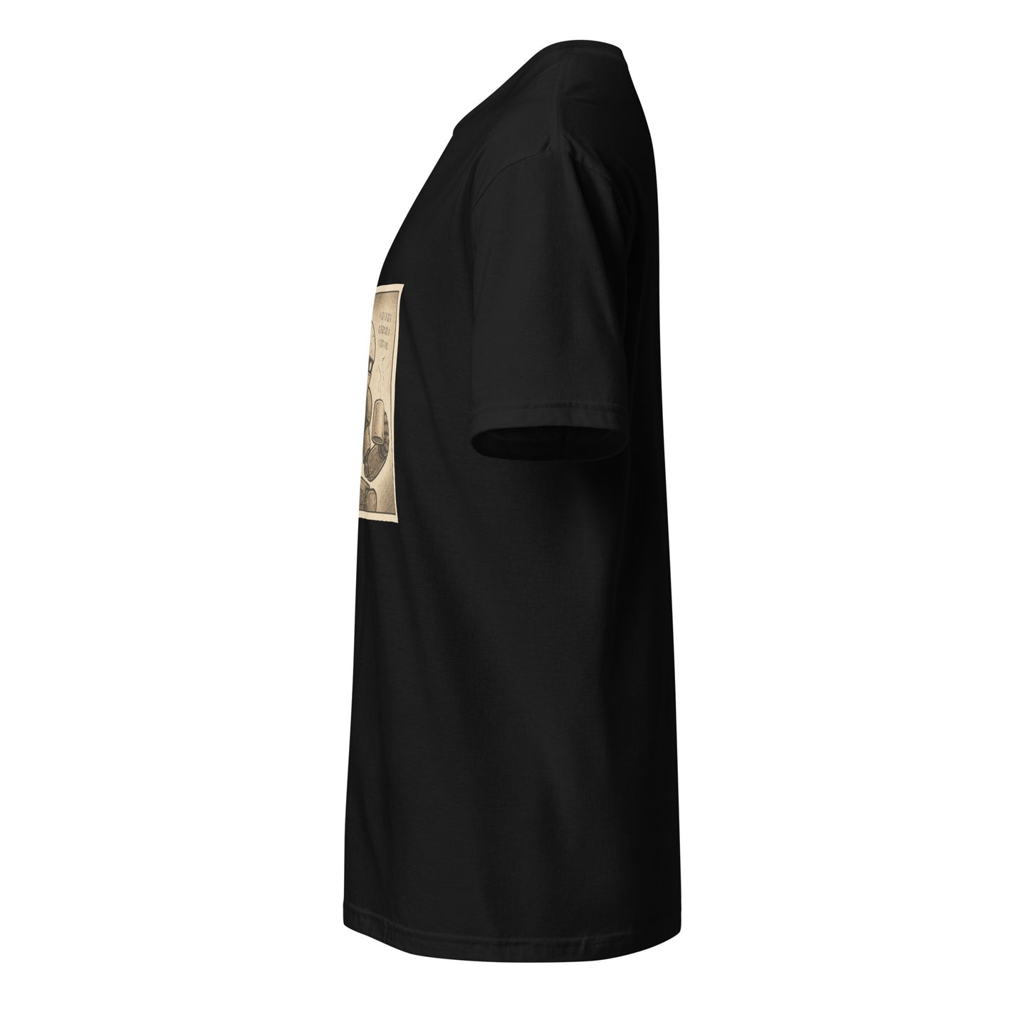 Rust Never Sleeps – Maintenance Bot - Short-Sleeve Unisex T-Shirt - Graphic Tee - Black - Left side