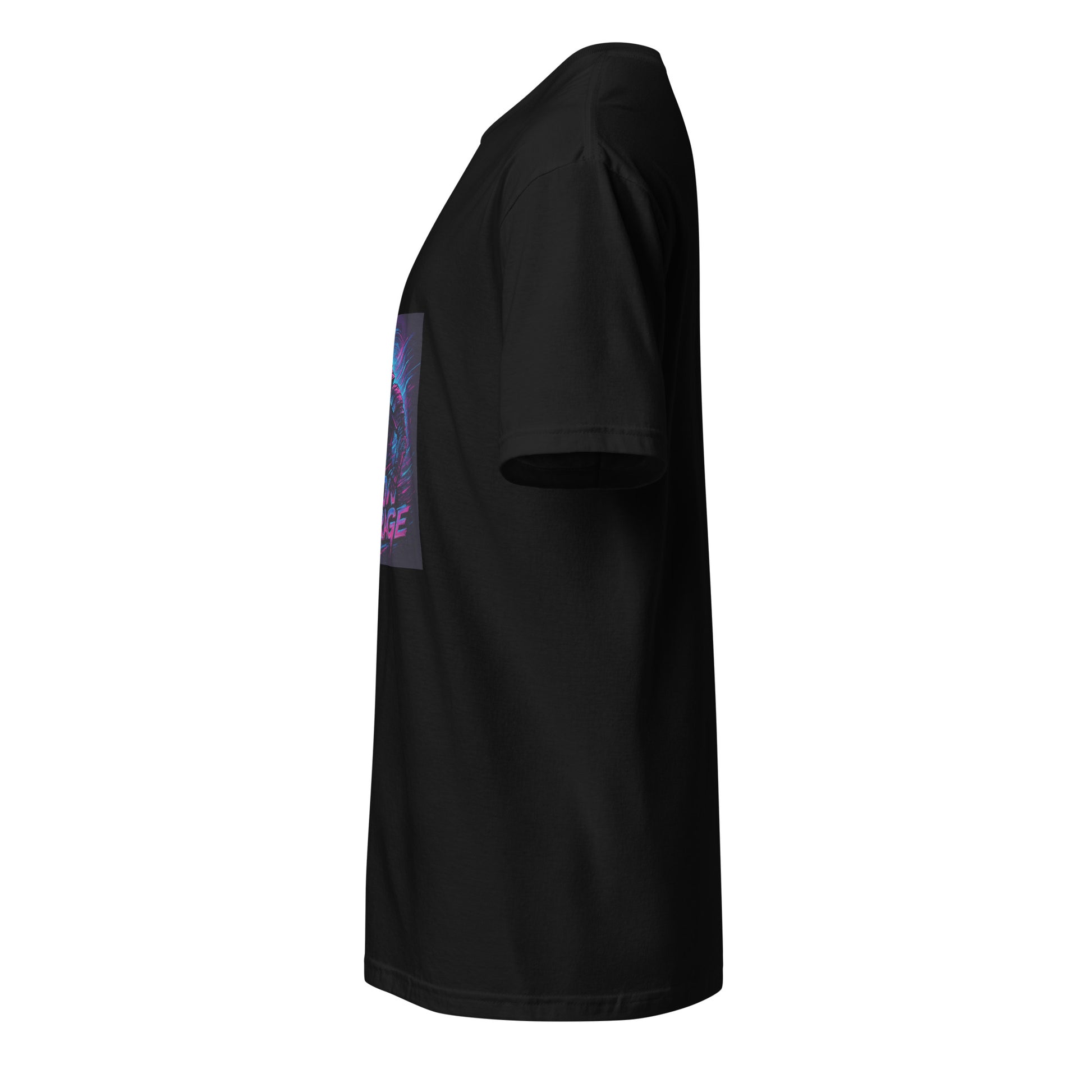 Neon Mirage Samurai - Future Sci-Fi - Short-Sleeve Unisex T-Shirt - Graphic Tee - Black - Left side