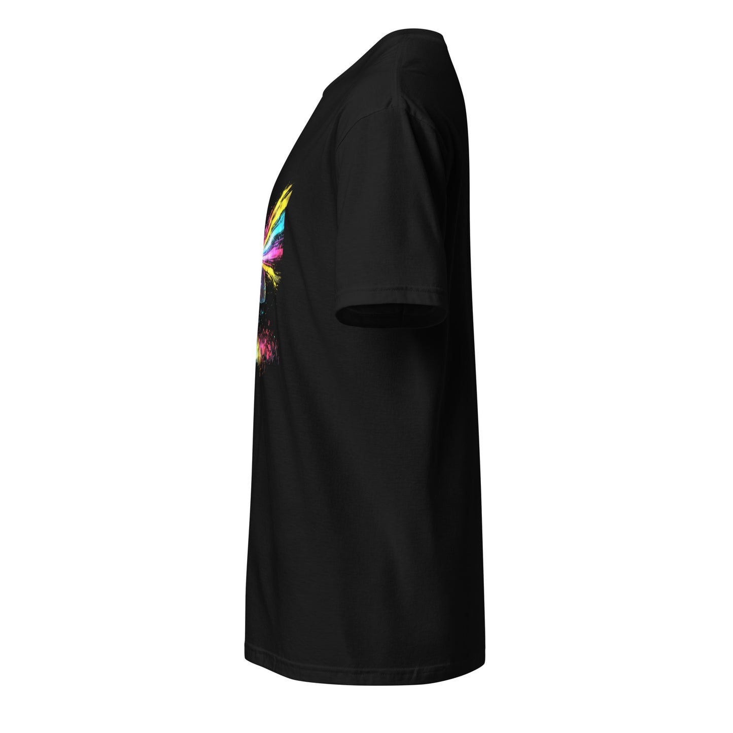 Neon Club Prophet – Nightlife Graffiti Energy - Short-Sleeve Unisex T-Shirt - Graphic Tee - Black - Left side
