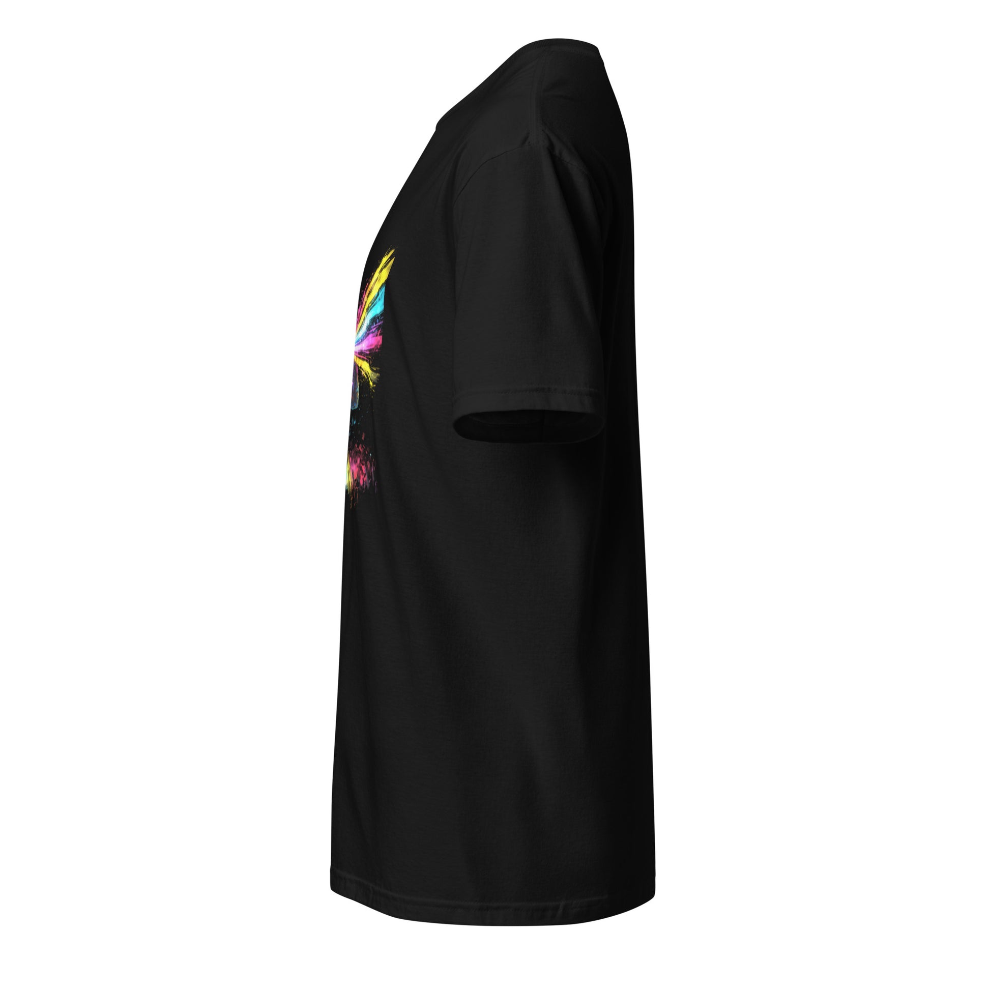 Neon Club Prophet – Nightlife Graffiti Energy - Short-Sleeve Unisex T-Shirt - Graphic Tee - Black - Left side