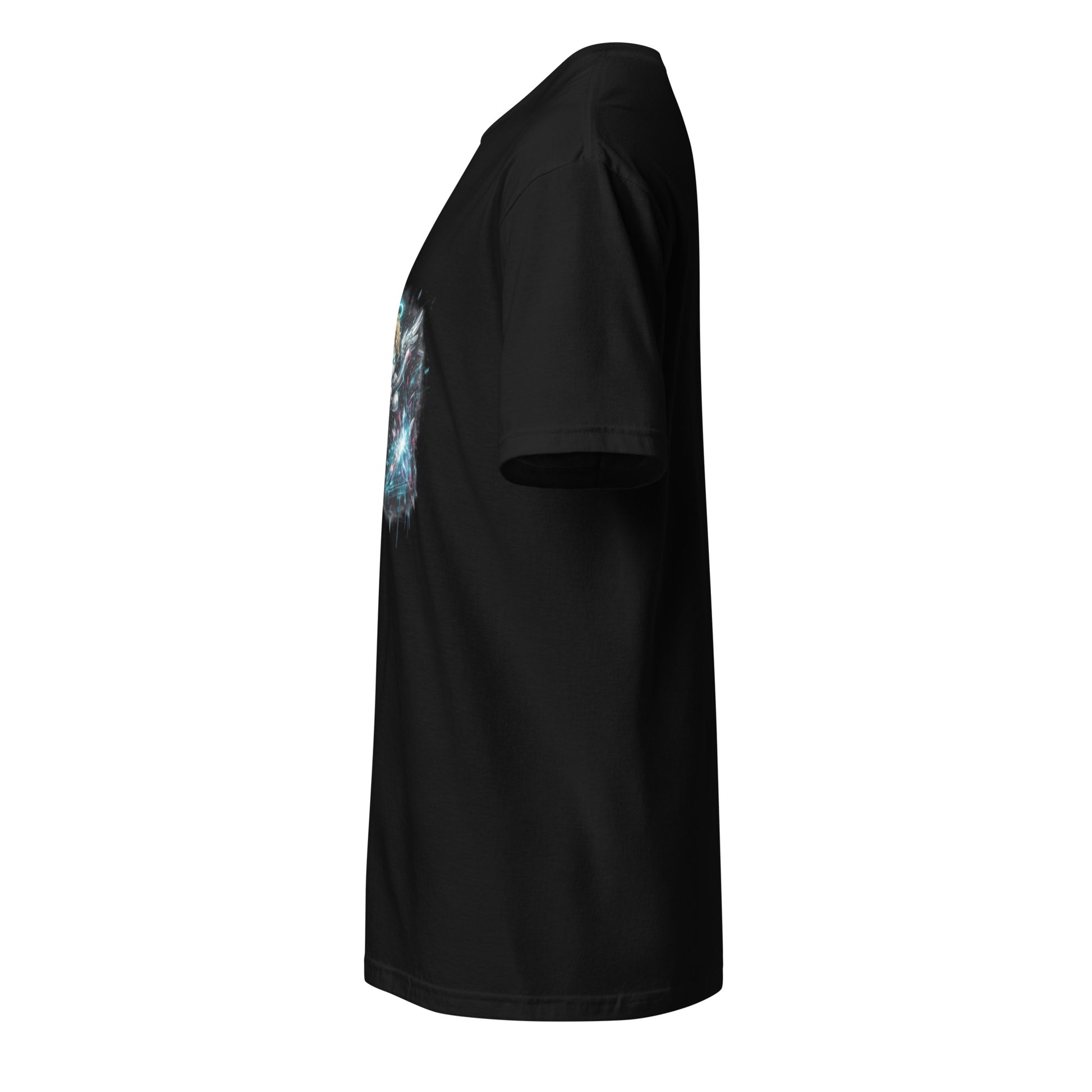 Neon Riot Cherub – Cute Rebellion - Short-Sleeve Unisex T-Shirt - Graphic Tee - Black - Left side