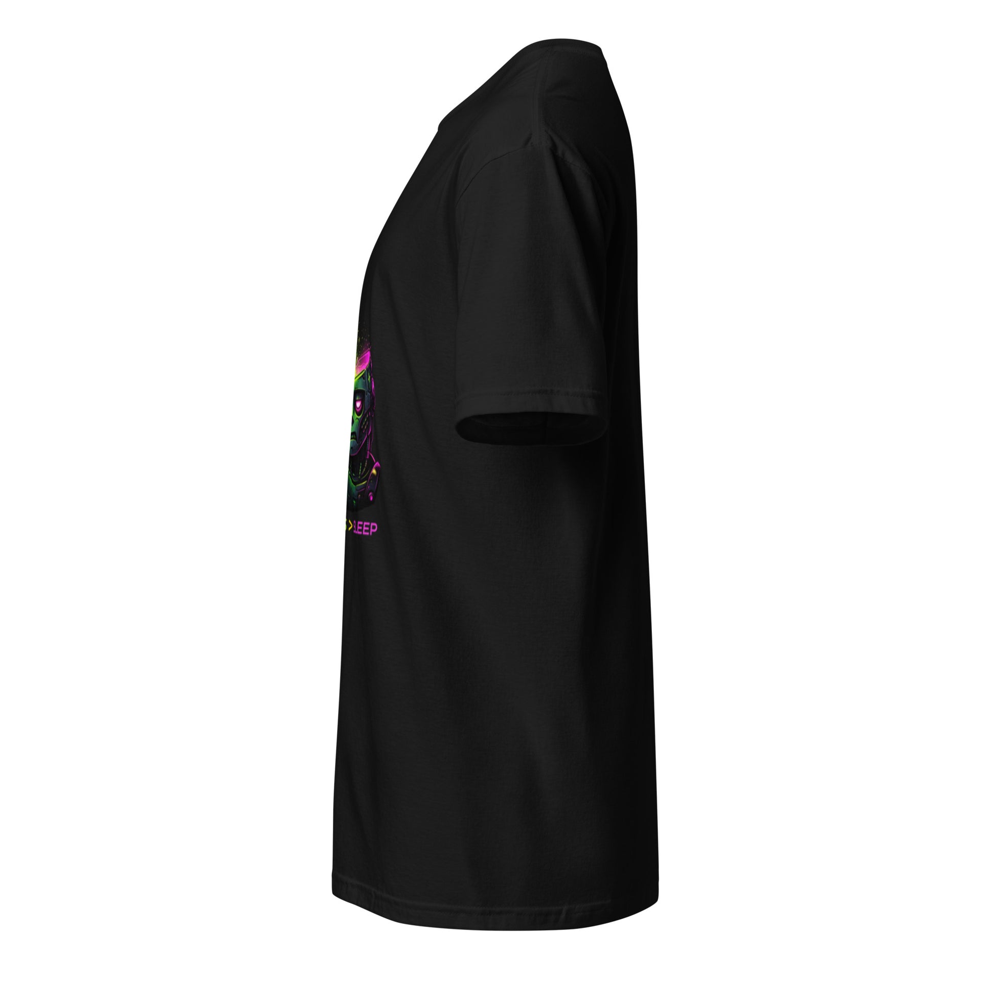 Energy Needed: Synths > Sleep – Cyber Rave - Short-Sleeve Unisex T-Shirt - Graphic Tee - Black - Left side