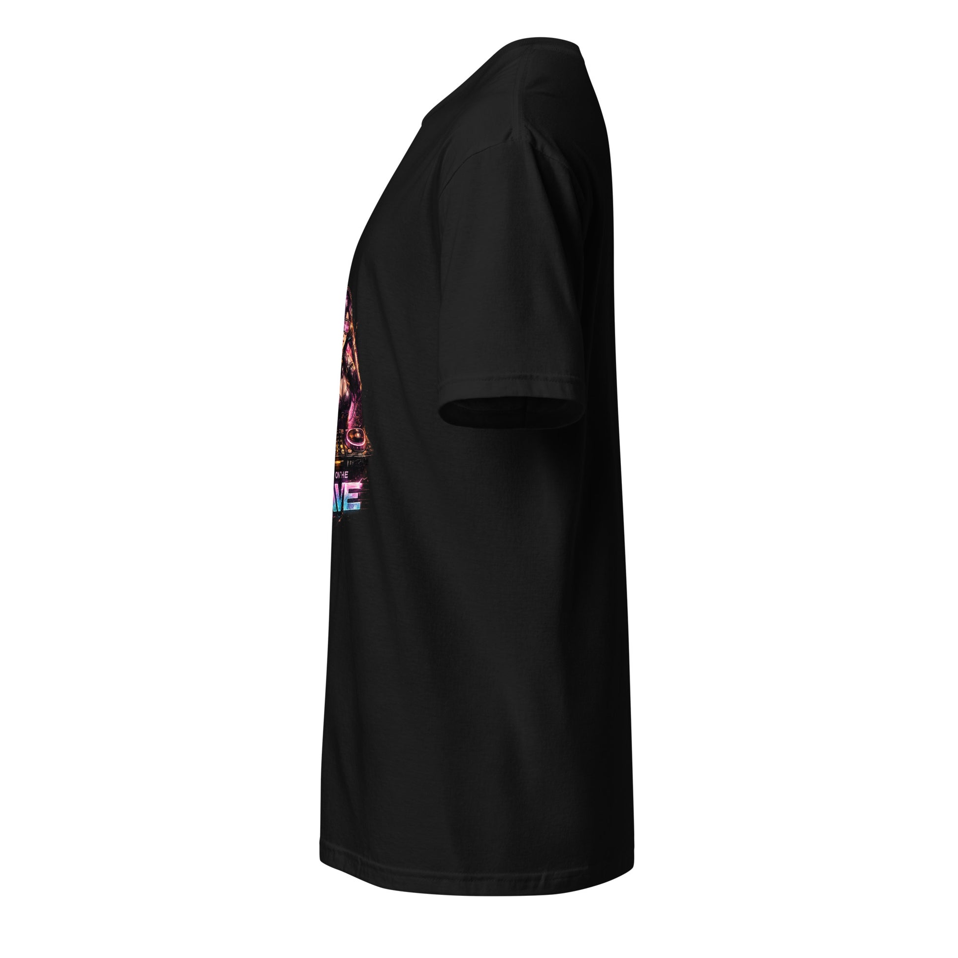 Heavy On The Rave – Cyber DJ Festival - Short-Sleeve Unisex T-Shirt - Graphic Tee - Black - Left side