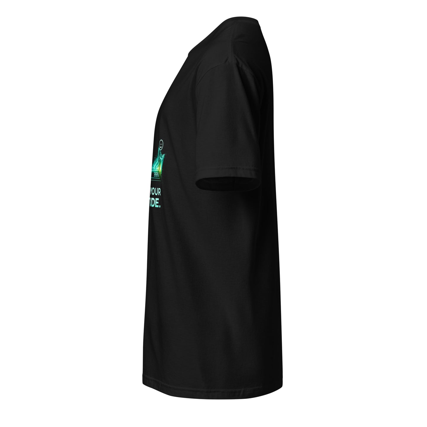 Attitude Update – Positive Upgrade - Short-Sleeve Unisex T-Shirt - Graphic Tee - Black - Left side