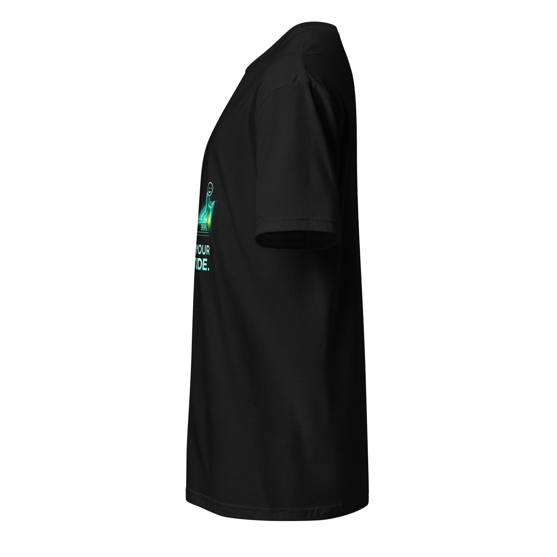 Attitude Update – Positive Upgrade - Short-Sleeve Unisex T-Shirt - Graphic Tee - Black - Left side