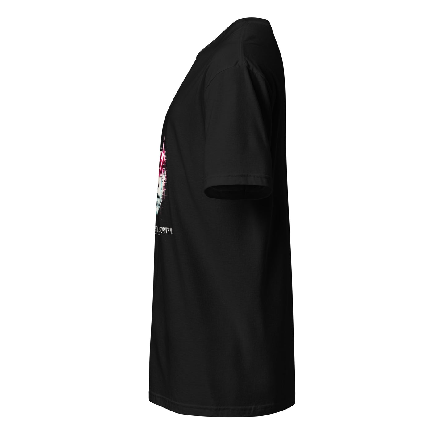 Too Real For The Algorithm – Digital Rebellion - Short-Sleeve Unisex T-Shirt - Graphic Tee - Black - Left side