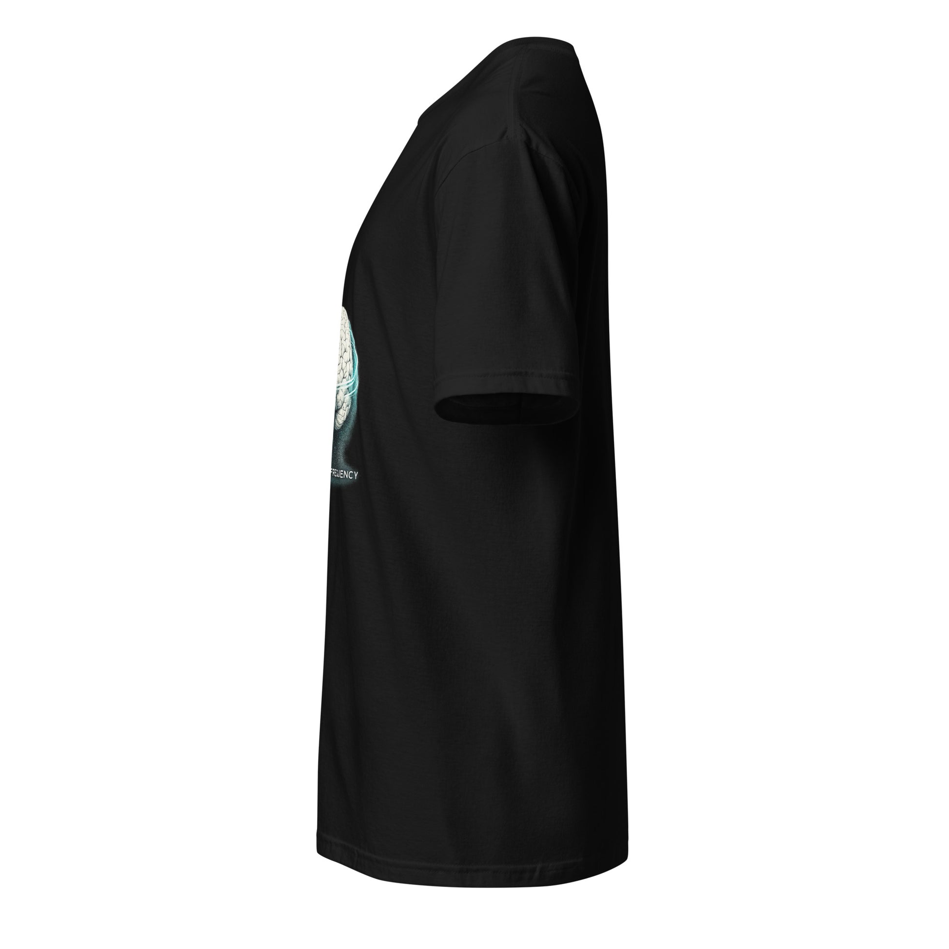 Organic Frequency – Human Signal - Short-Sleeve Unisex T-Shirt - Graphic Tee - Black - Left side
