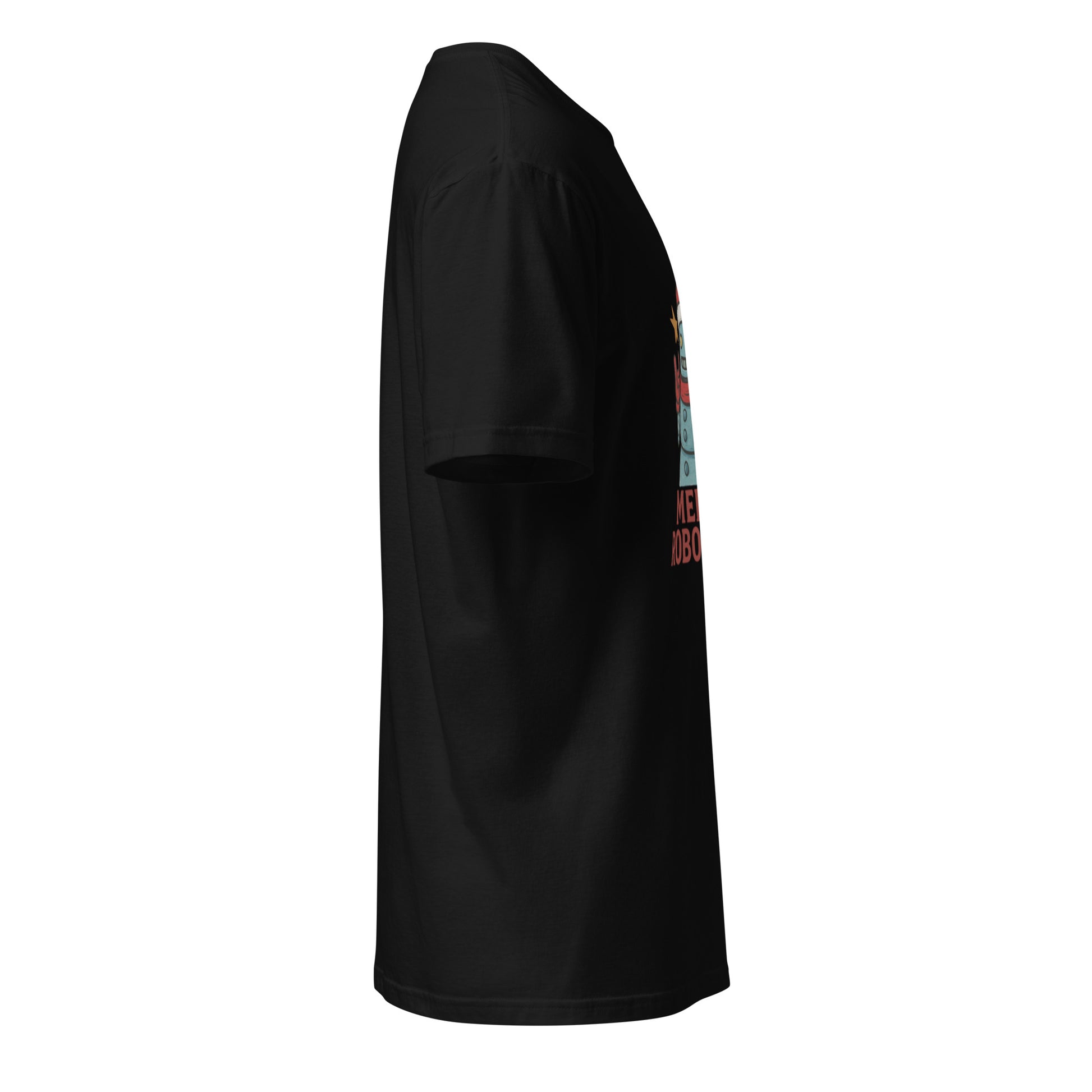 Merry Robotness - Cyber Snowman - Short-Sleeve Unisex T-Shirt - Graphic Tee - Black - Right side