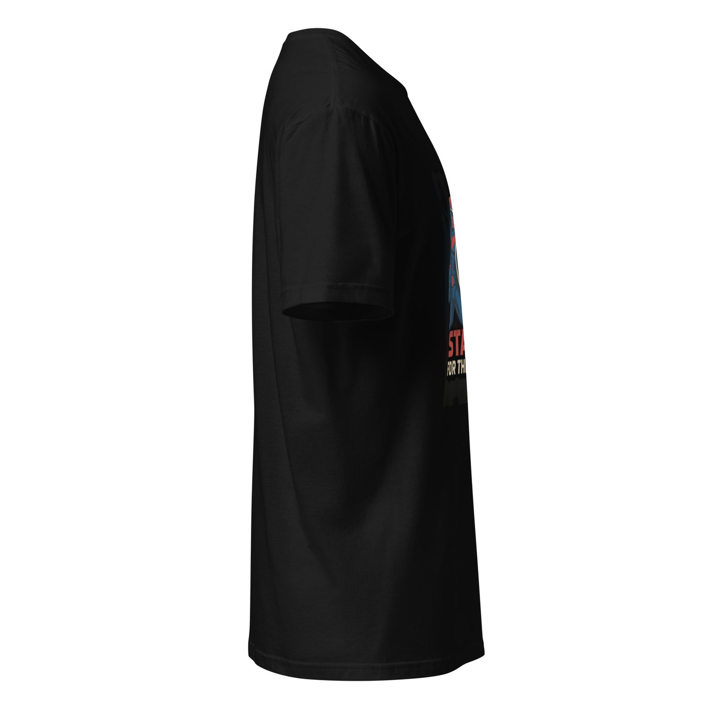 Galactic Sentinel Overwatch – “Stand for the Stars.” - Short-Sleeve Unisex T-Shirt - Graphic Tee - Black - Right side