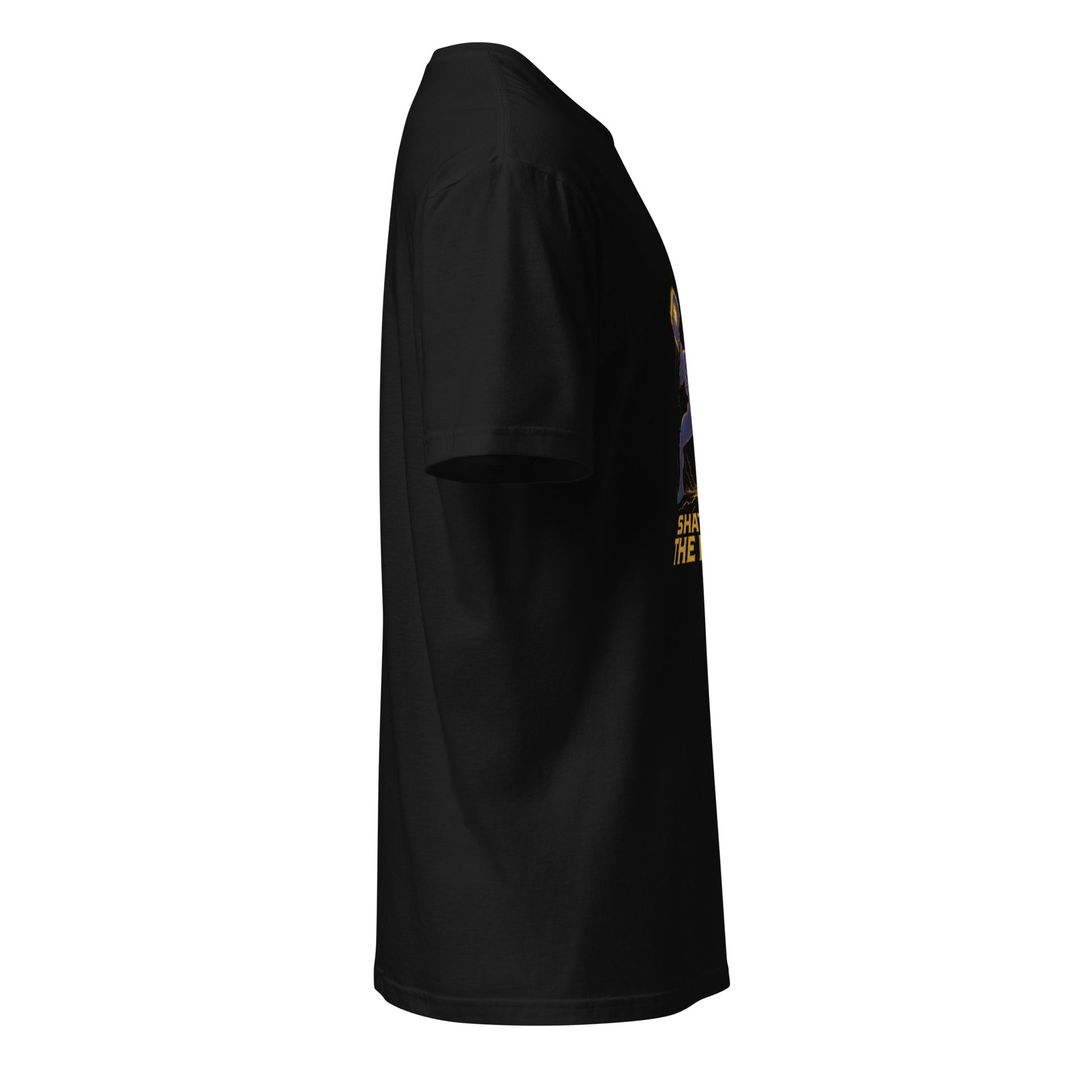 Starbreaker Pulse Knight – “Shatter the Dark." - Short-Sleeve Unisex T-Shirt - Graphic Tee - Black - Right side