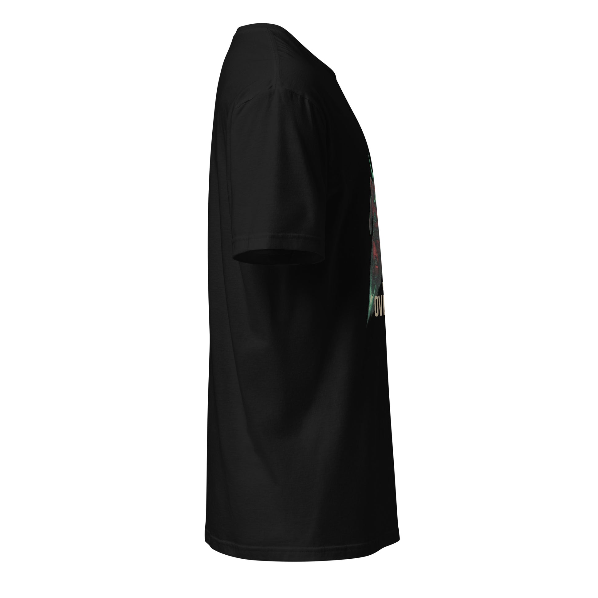 Cyber Oni Overdrive – “Unleash the Overdrive.” - Short-Sleeve Unisex T-Shirt - Graphic Tee - Black - Right side