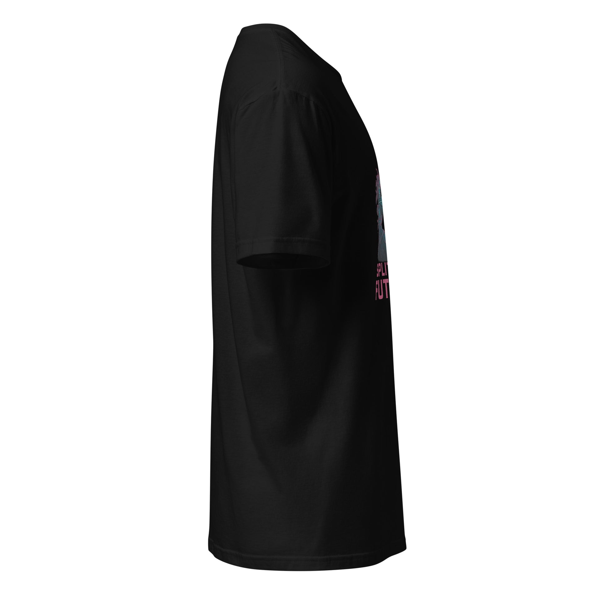 Quantum Prism Huntress – “Split the Future.” - Short-Sleeve Unisex T-Shirt - Graphic Tee - Black - Right side