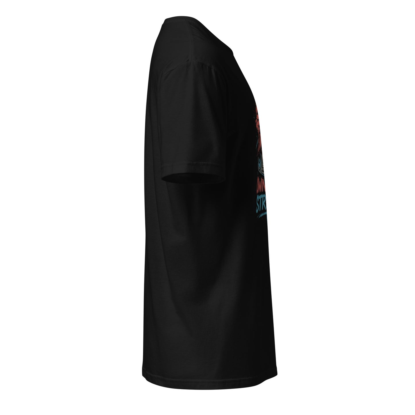 Concrete Jungle Rhythm – “Own the Streets.” - Short-Sleeve Unisex T-Shirt - Graphic Tee - Black - Right side