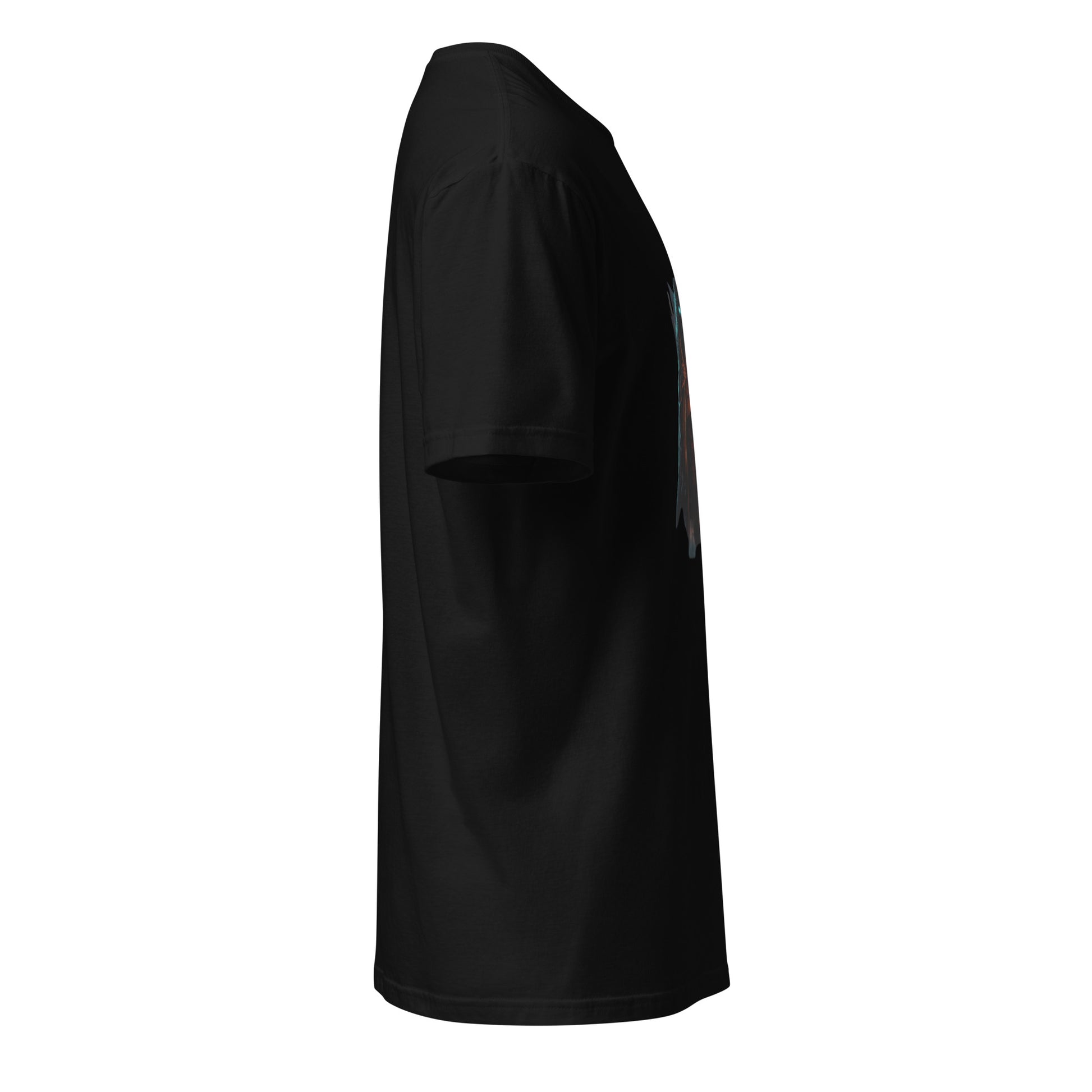 Cyber Relic Dealer – Urban Sci-Fi Graffiti  - Short-Sleeve Unisex T-Shirt - Graphic Tee - Black - Right side