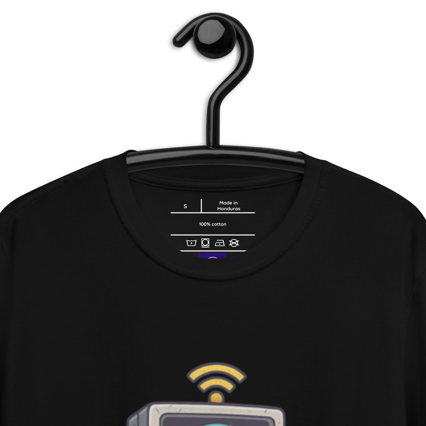 Digital Destroyer - Skeleton Bandwidth Battle - Short-Sleeve Unisex T-Shirt - Graphic Tee - Black - Front Neckline