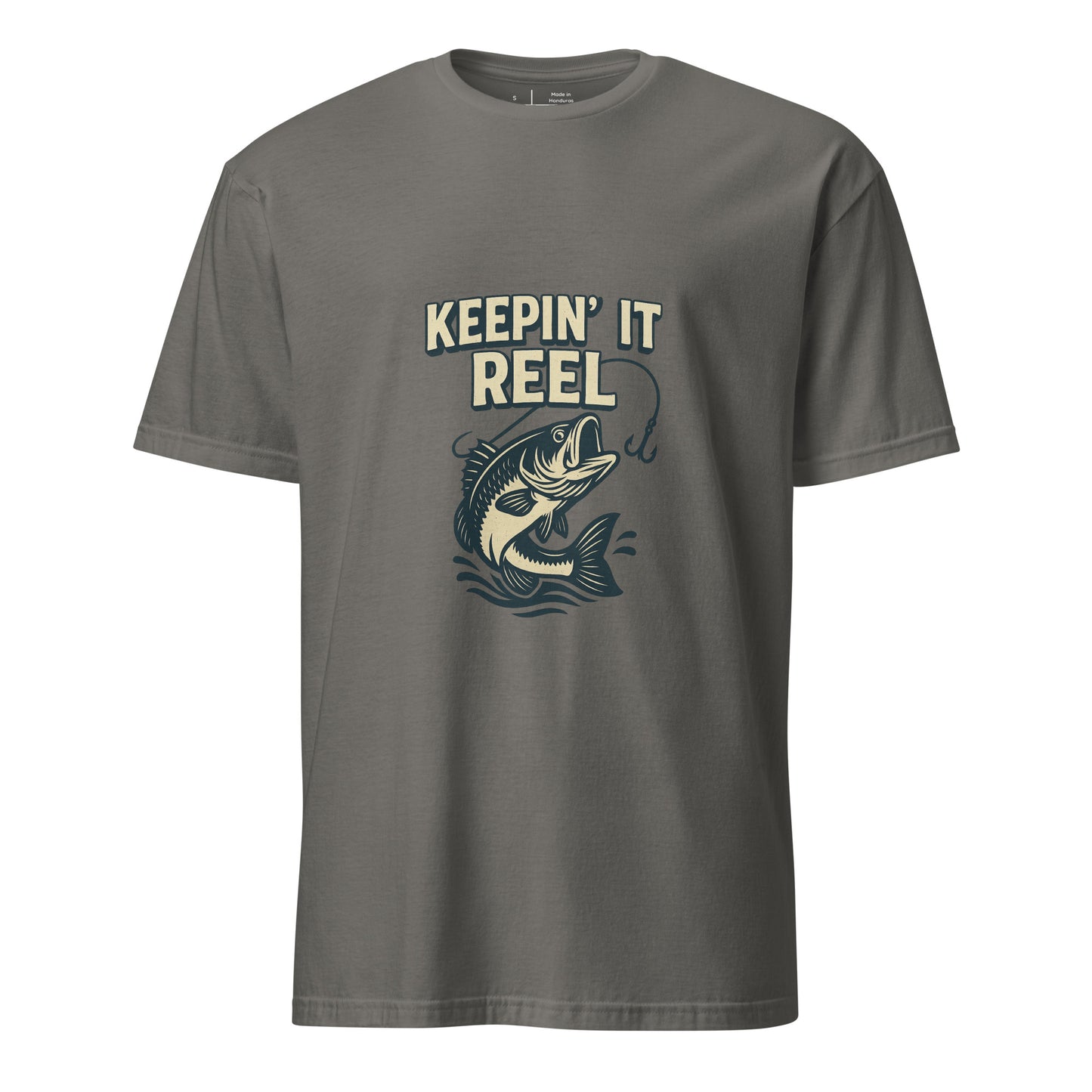 Keepin It Reel - Fishing Slogan - Short-Sleeve Unisex T-Shirt - Graphic Tee - Charcoal - Front
