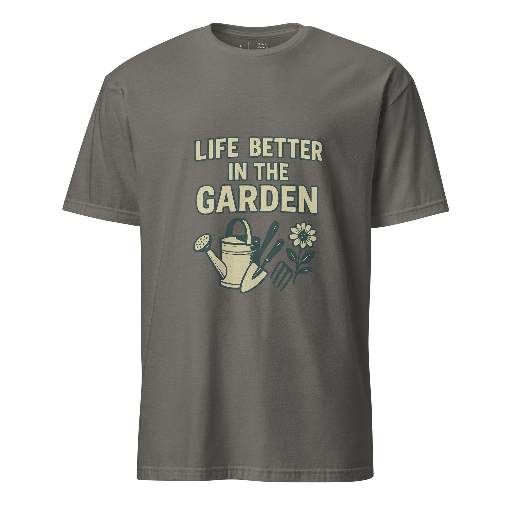 Better In The Garden - Nature Lover - Short-Sleeve Unisex T-Shirt - Graphic Tee - Charcoal - Front