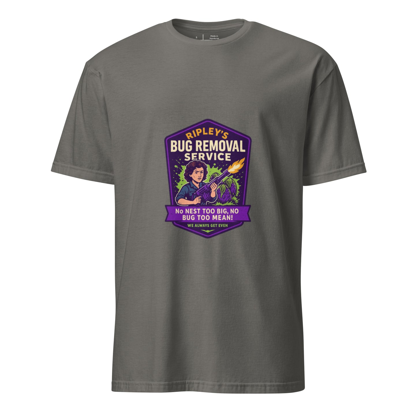 Ripley’s Bug Removal Service – Xenomorph Exterminator - Short-Sleeve Unisex T-Shirt - Graphic Tee - Charcoal - Front
