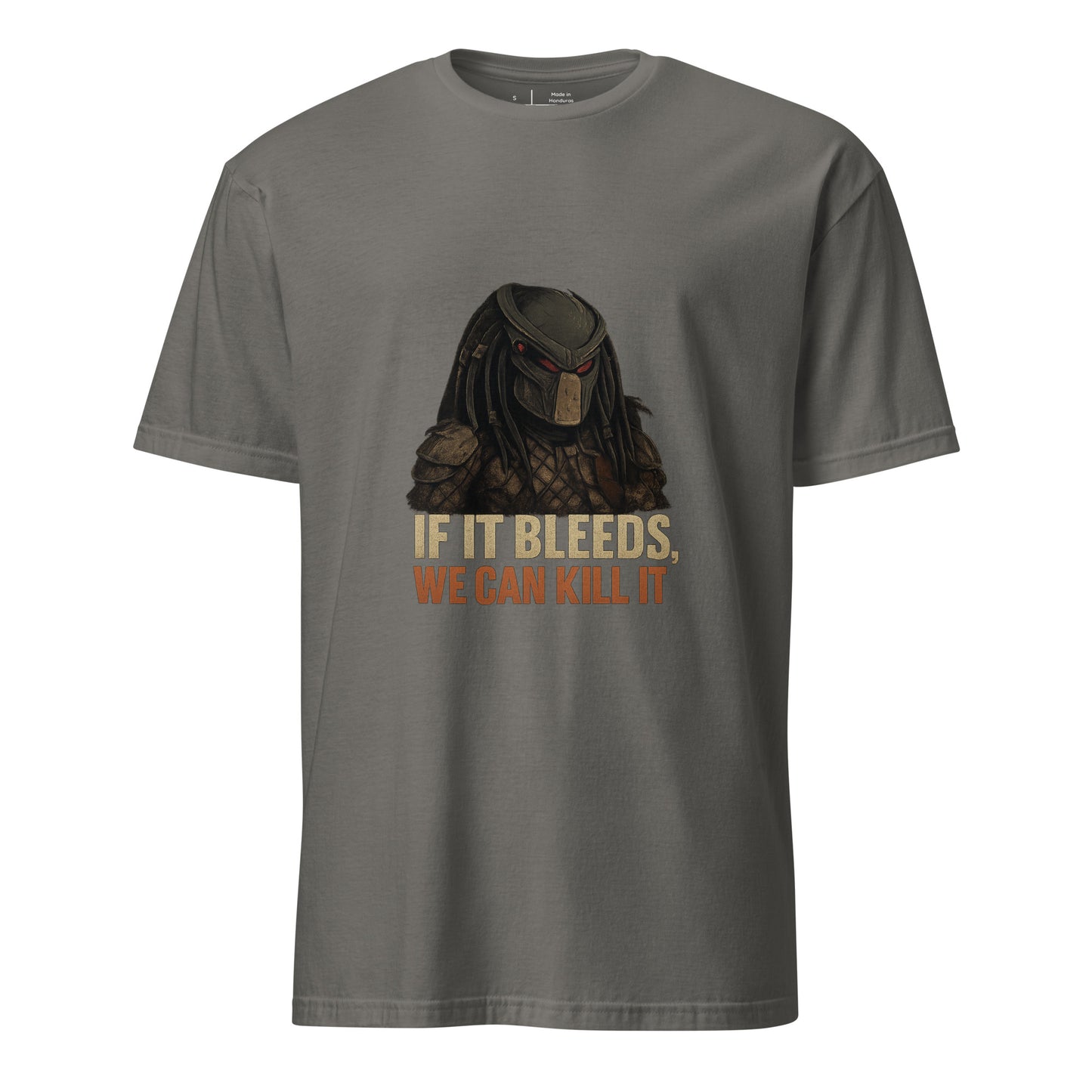 If It Bleeds, We Can Kill It – Predator-Inspired - Short-Sleeve Unisex T-Shirt - Graphic Tee - Charcoal - Front