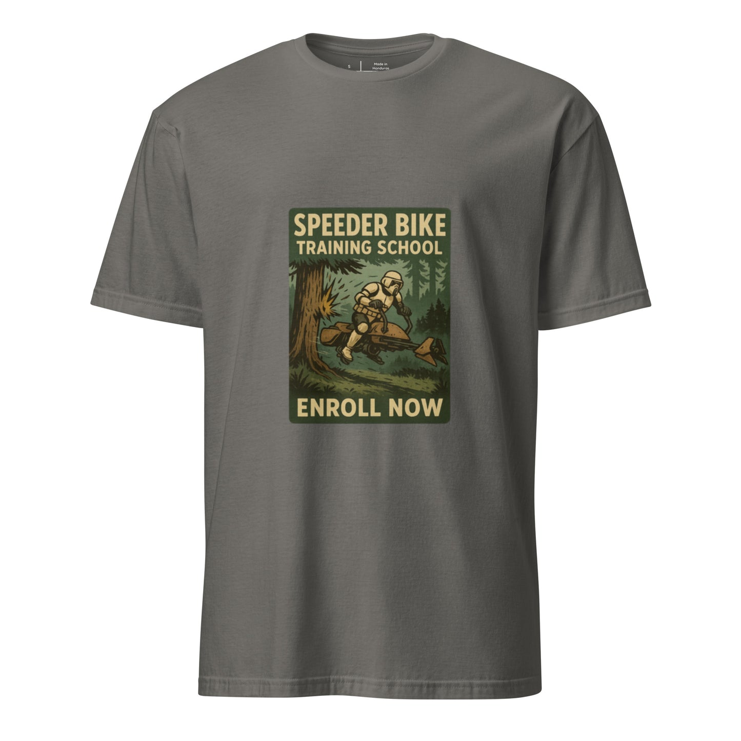 Speeder Training School – Ride Like A Pro - Short-Sleeve Unisex T-Shirt - Graphic Tee - Charcoal - Front