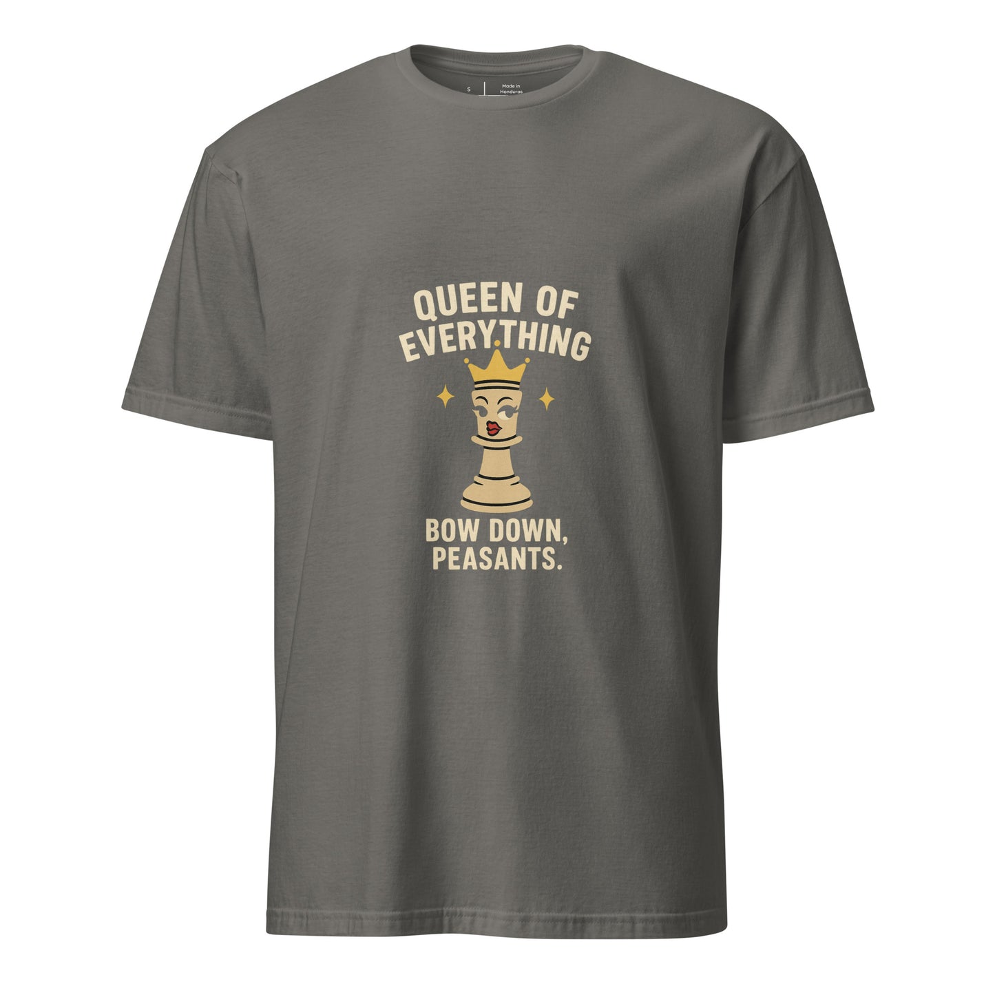Queen Of Everything - Chess Humour - Short-Sleeve Unisex T-Shirt - Graphic Tee - Charcoal - Front
