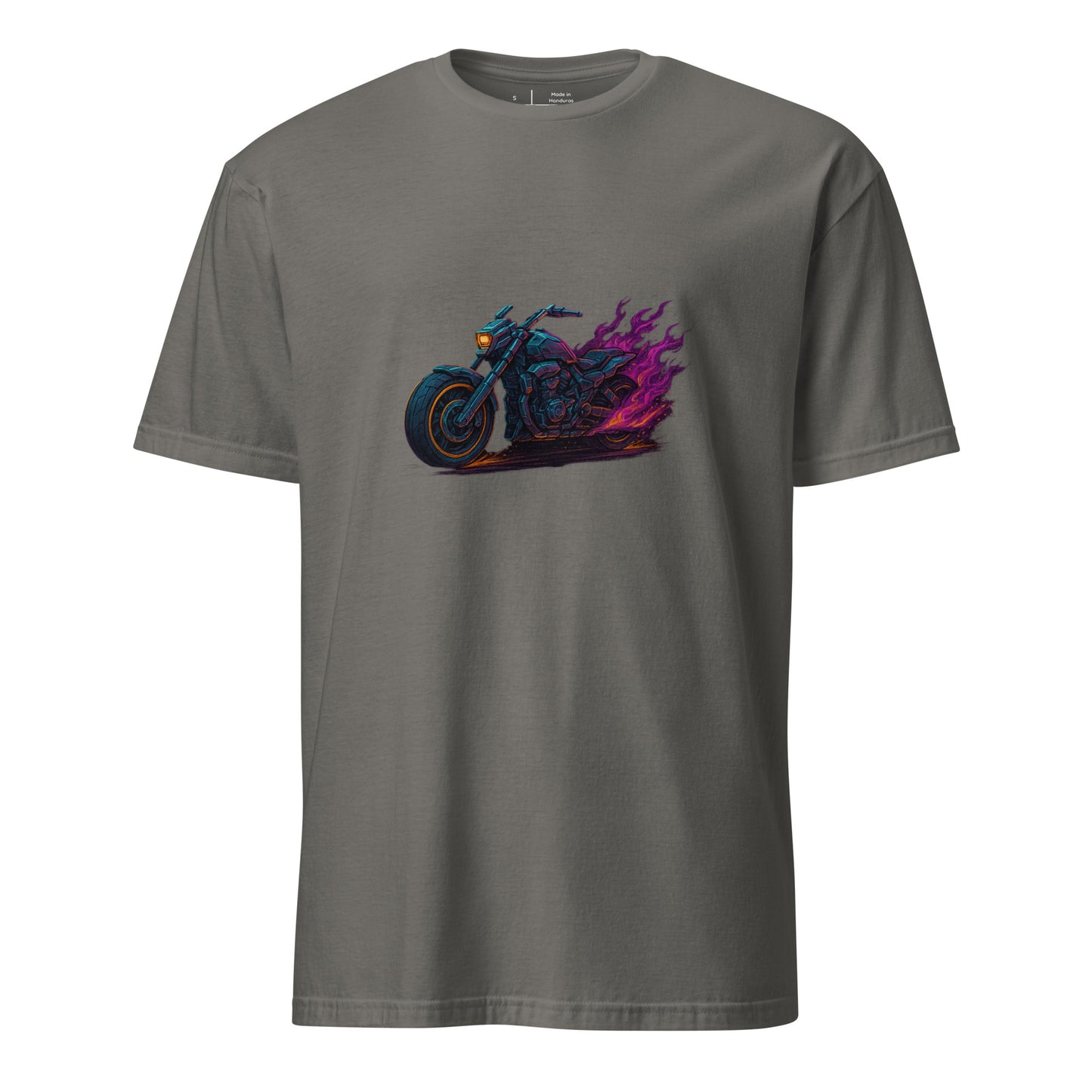 Mecha Chopper – Ride The Machine, Rule The Streets - Short-Sleeve Unisex T-Shirt - Graphic Tee - Charcoal - Front