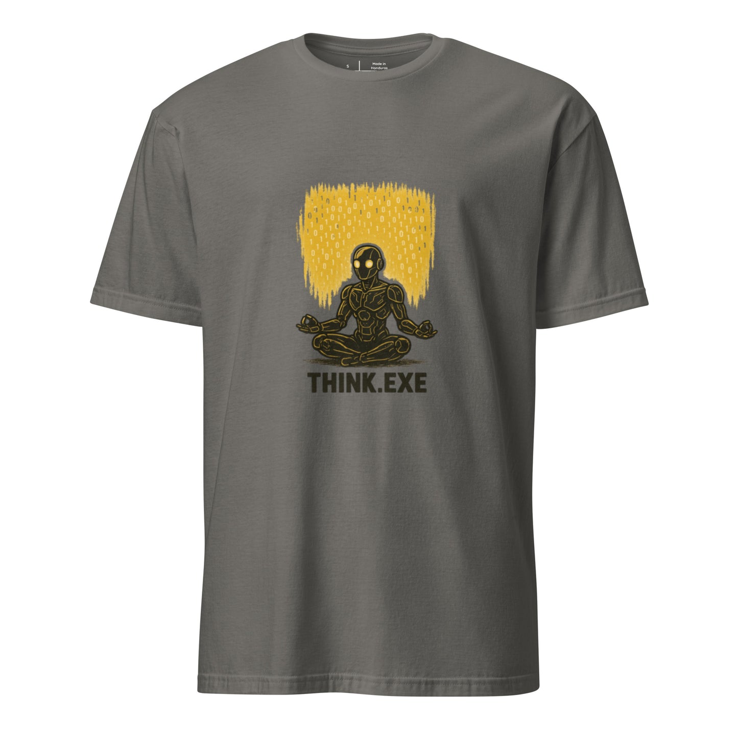 Think.exe – Cyber Meditation - Short-Sleeve Unisex T-Shirt - Graphic Tee - Charcoal - Front