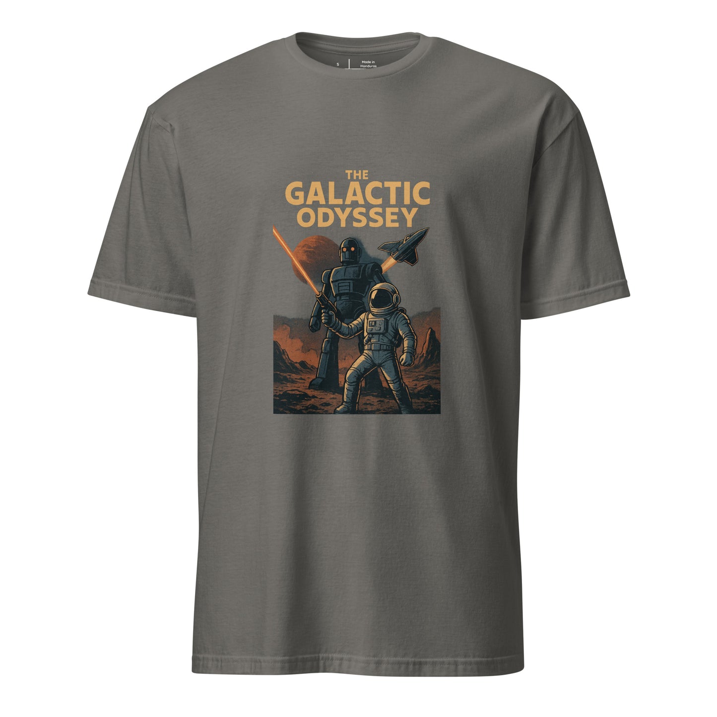 Galactic Odyssey - Sci-Fi Adventure - Short-Sleeve Unisex T-Shirt - Graphic Tee - Charcoal - Front