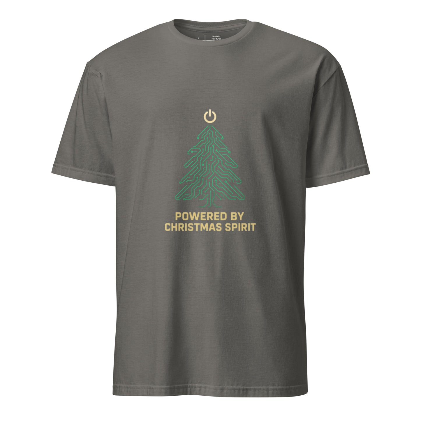 Tree Of Circuits - Powered By Christmas Spirit - Short-Sleeve Unisex T-Shirt - Graphic Tee - Charcoal - Front