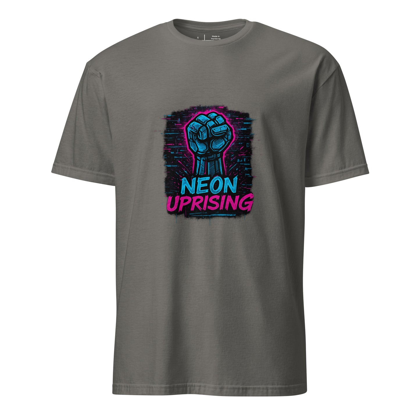 Neon Uprising - Digital Rebellion - Short-Sleeve Unisex T-Shirt - Graphic Tee - Charcoal - Front