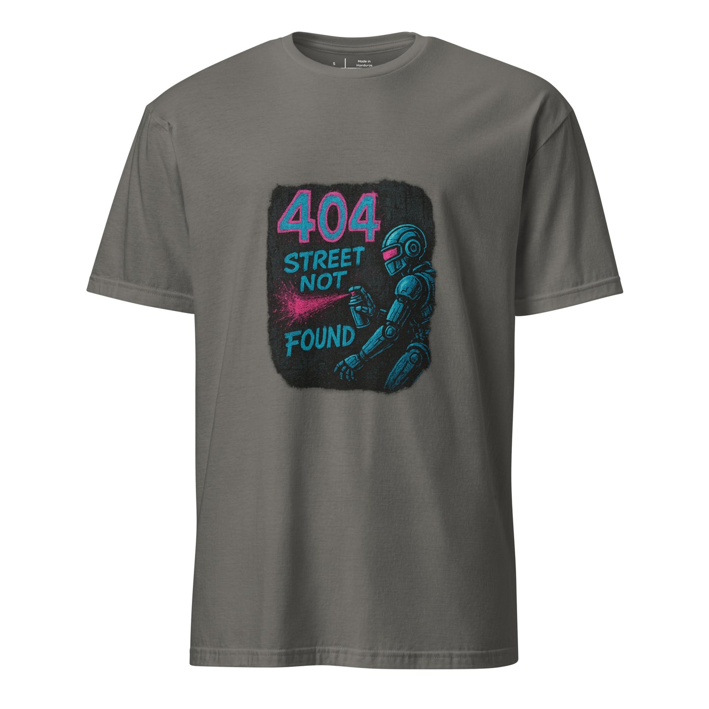404 Street Not Found - Urban Glitch - Short-Sleeve Unisex T-Shirt - Graphic Tee - Charcoal - Front