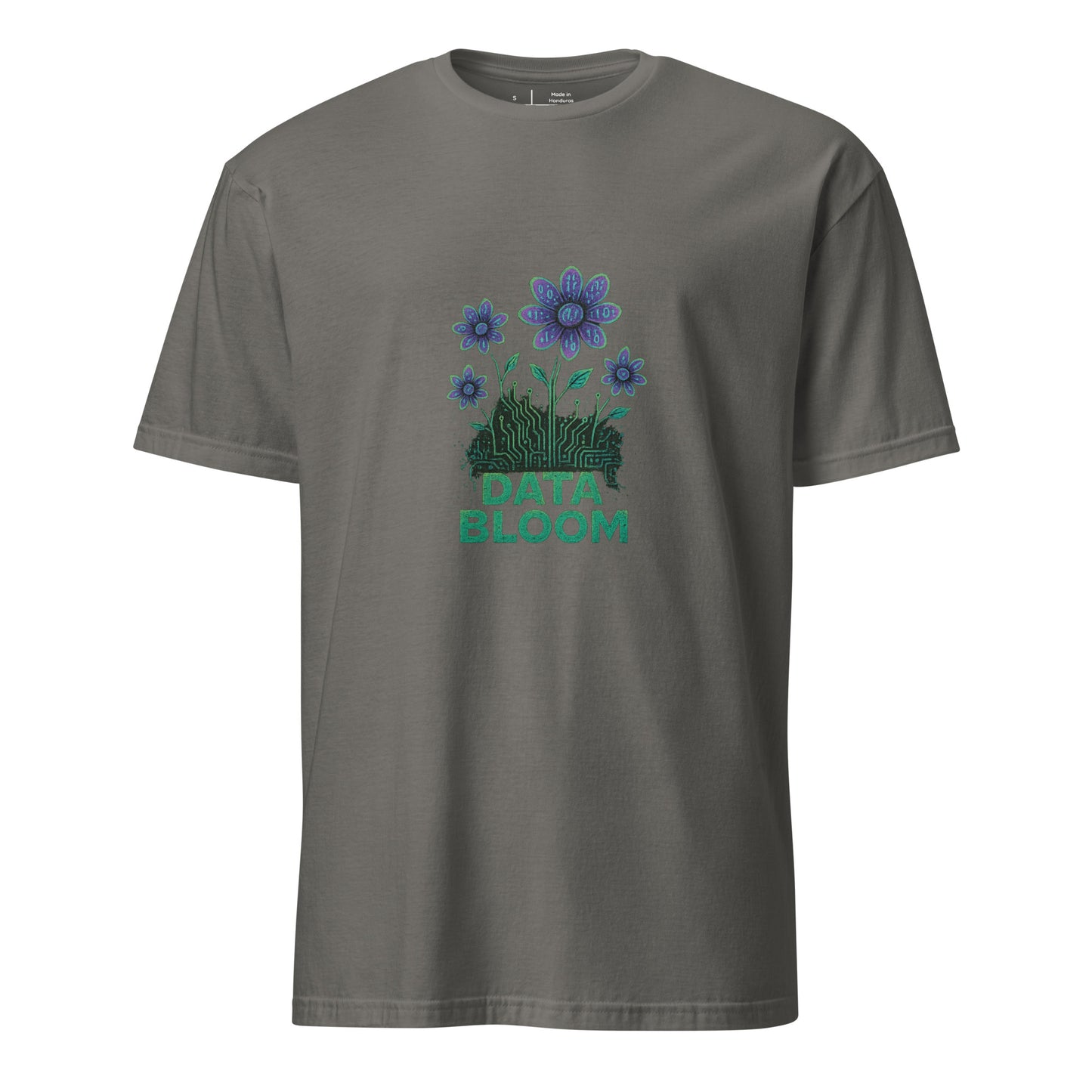 Data Bloom - Digital Fusion - Short-Sleeve Unisex T-Shirt - Graphic Tee - Charcoal - Front