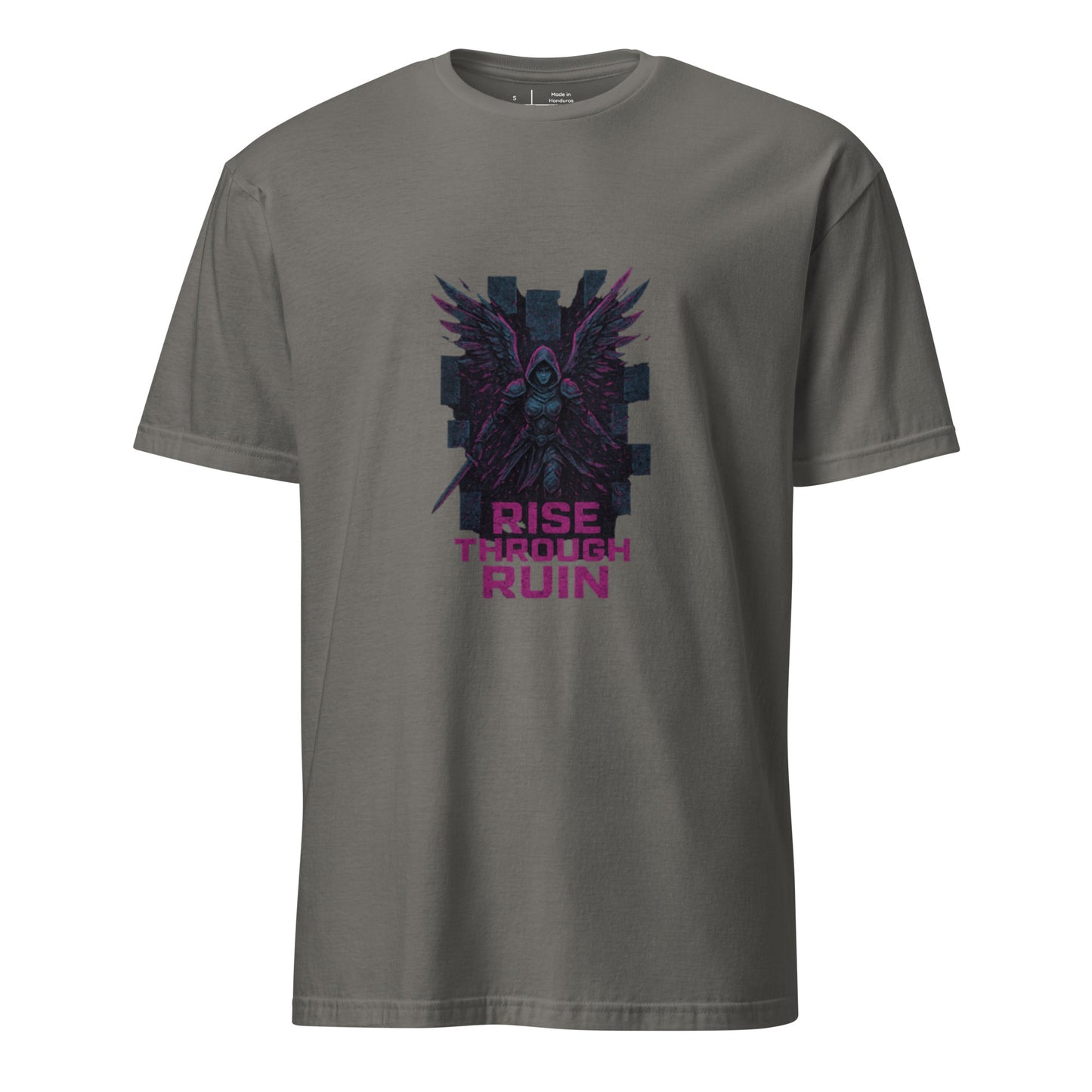 Glitchborne Valkyrie - Strength Through Chaos - Short-Sleeve Unisex T-Shirt - Graphic Tee - Charcoal - Front