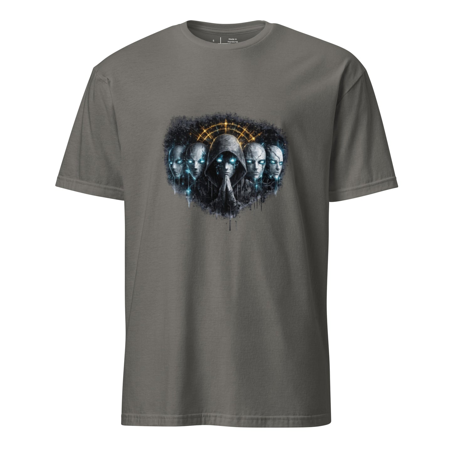 Digital Mask Society – Identity & Anonymity - Short-Sleeve Unisex T-Shirt - Graphic Tee - Charcoal - Front