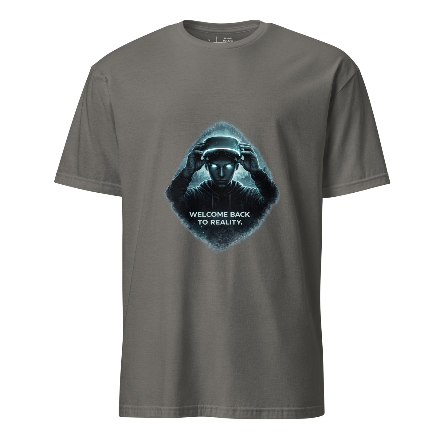 Welcome Back To Reality – Minimal Tech Noir - Short-Sleeve Unisex T-Shirt - Graphic Tee - Charcoal - Front