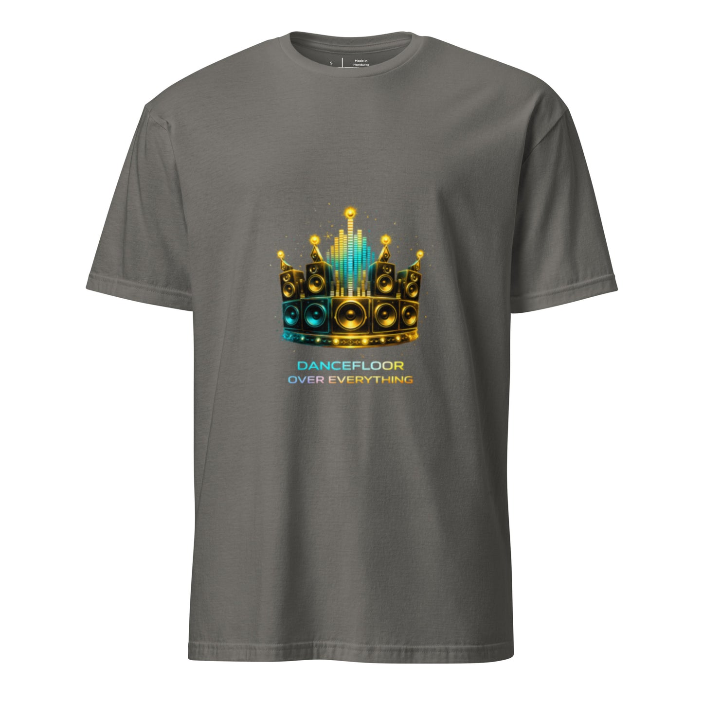 Dancefloor Over Everything – Cyber Rave - Short-Sleeve Unisex T-Shirt - Graphic Tee - Charcoal - Front