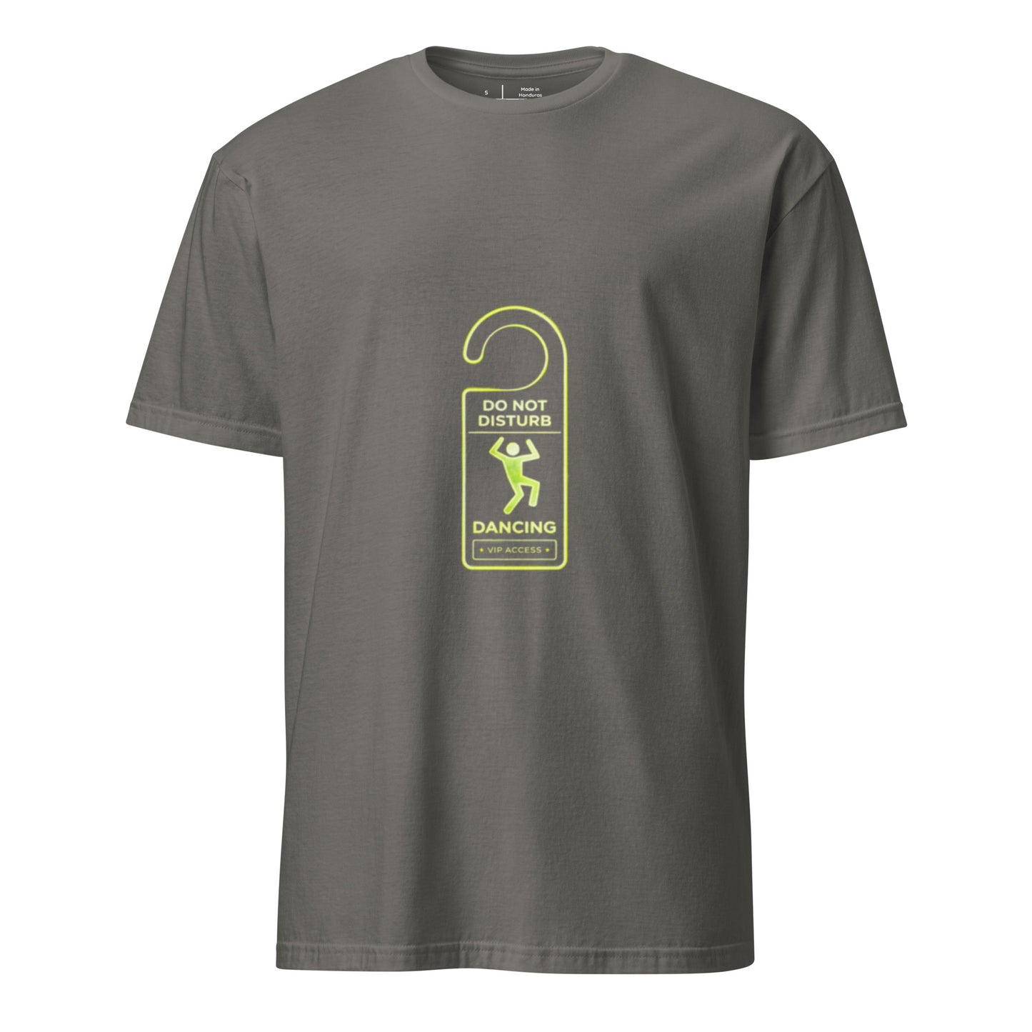 Do Not Disturb: Dancing – Minimal Rave - Short-Sleeve Unisex T-Shirt - Graphic Tee - Charcoal - Front