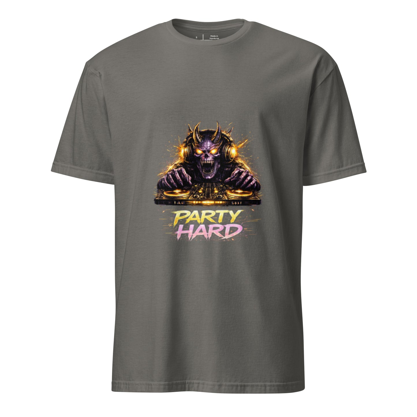 Party Hard – Demon Rave Festival  - Short-Sleeve Unisex T-Shirt Graphic Tee - Charcoal - Front