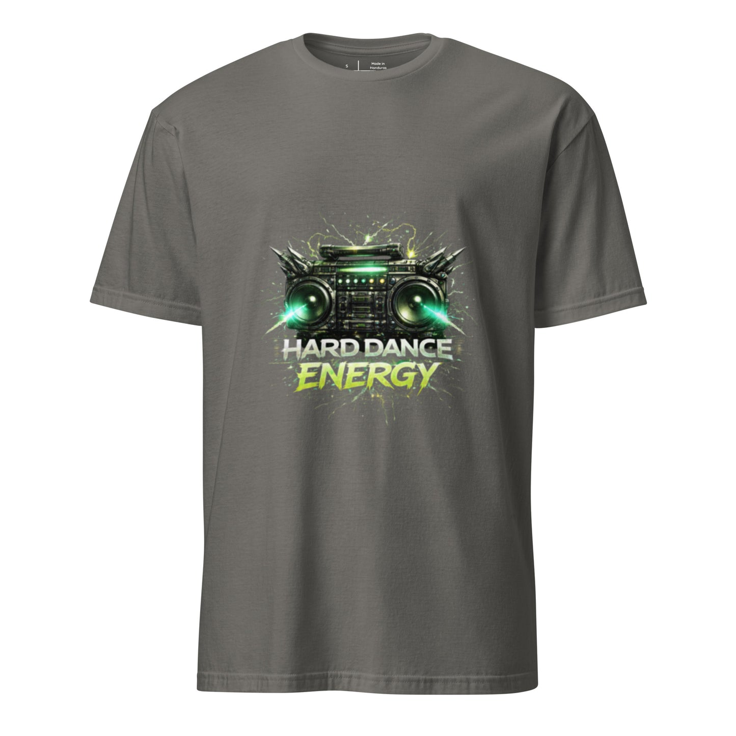 Hard Dance Energy – Festival Sound System - Short-Sleeve Unisex T-Shirt - Graphic Tee - Charcoal - Front